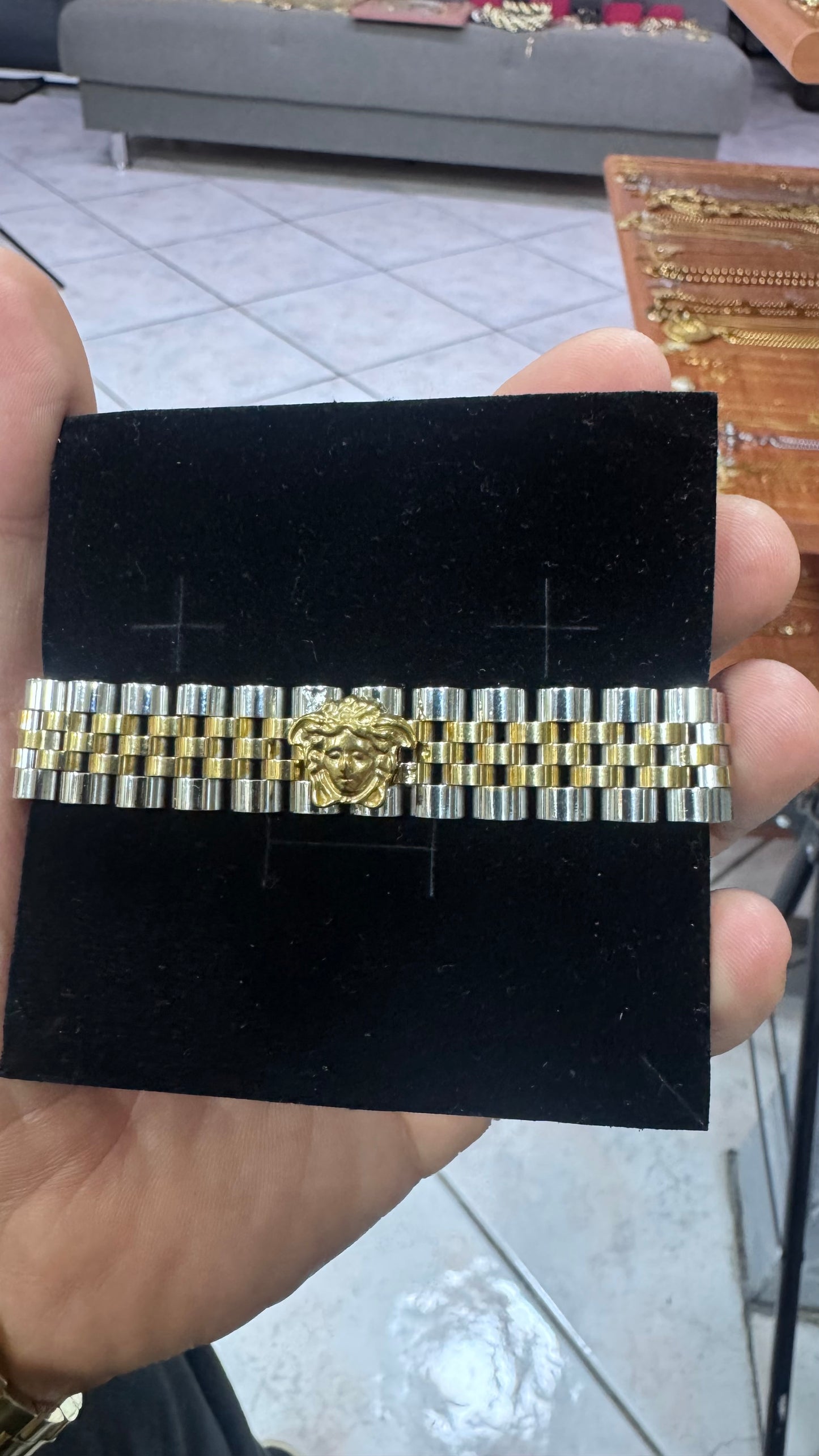 Bracciale giubileo medusa acciaio bicolore*48