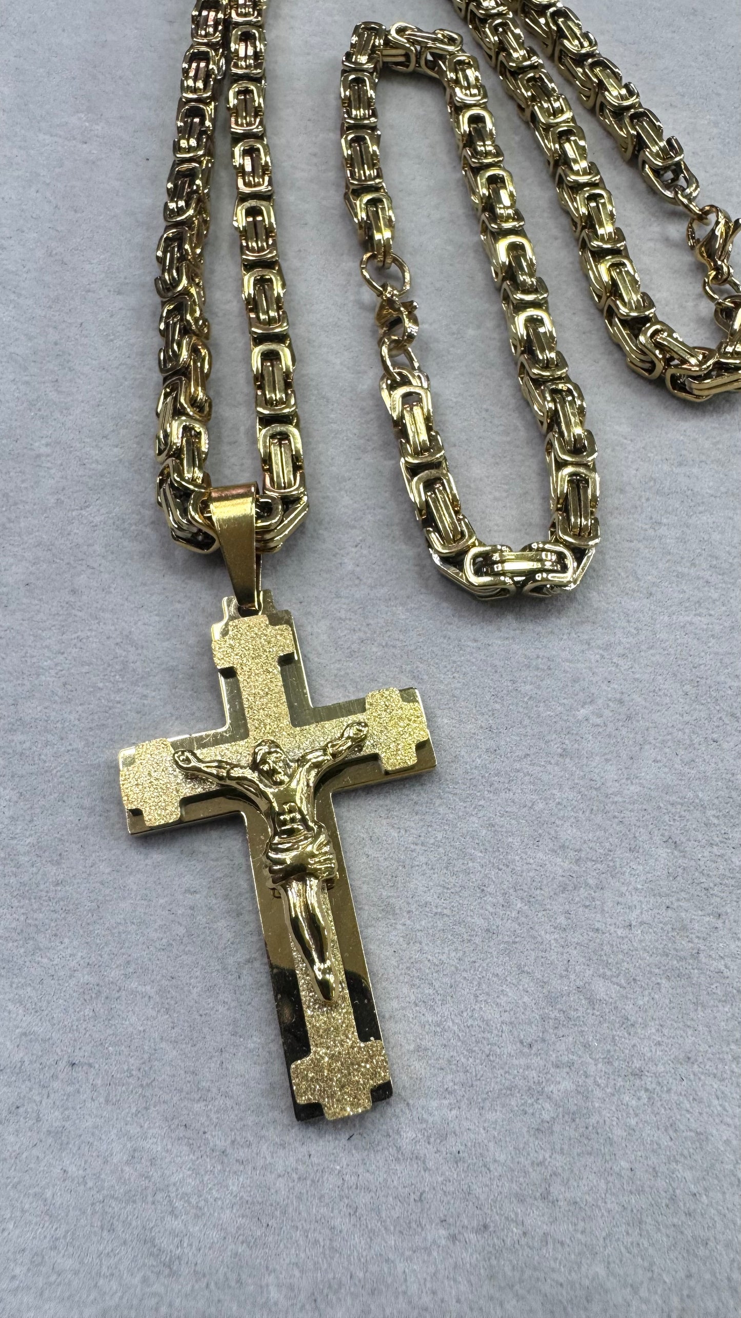 Combo Kit croce satinata acciaio oro *242