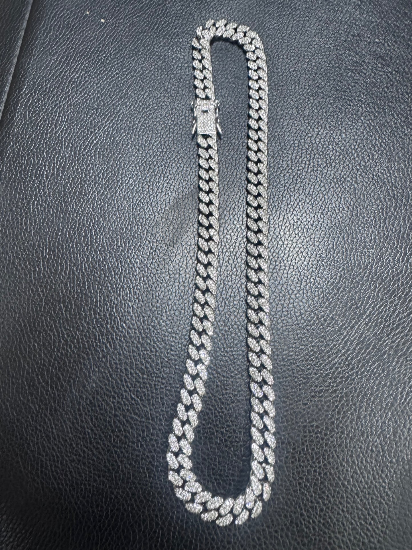 Collana cubana colore argento *3443