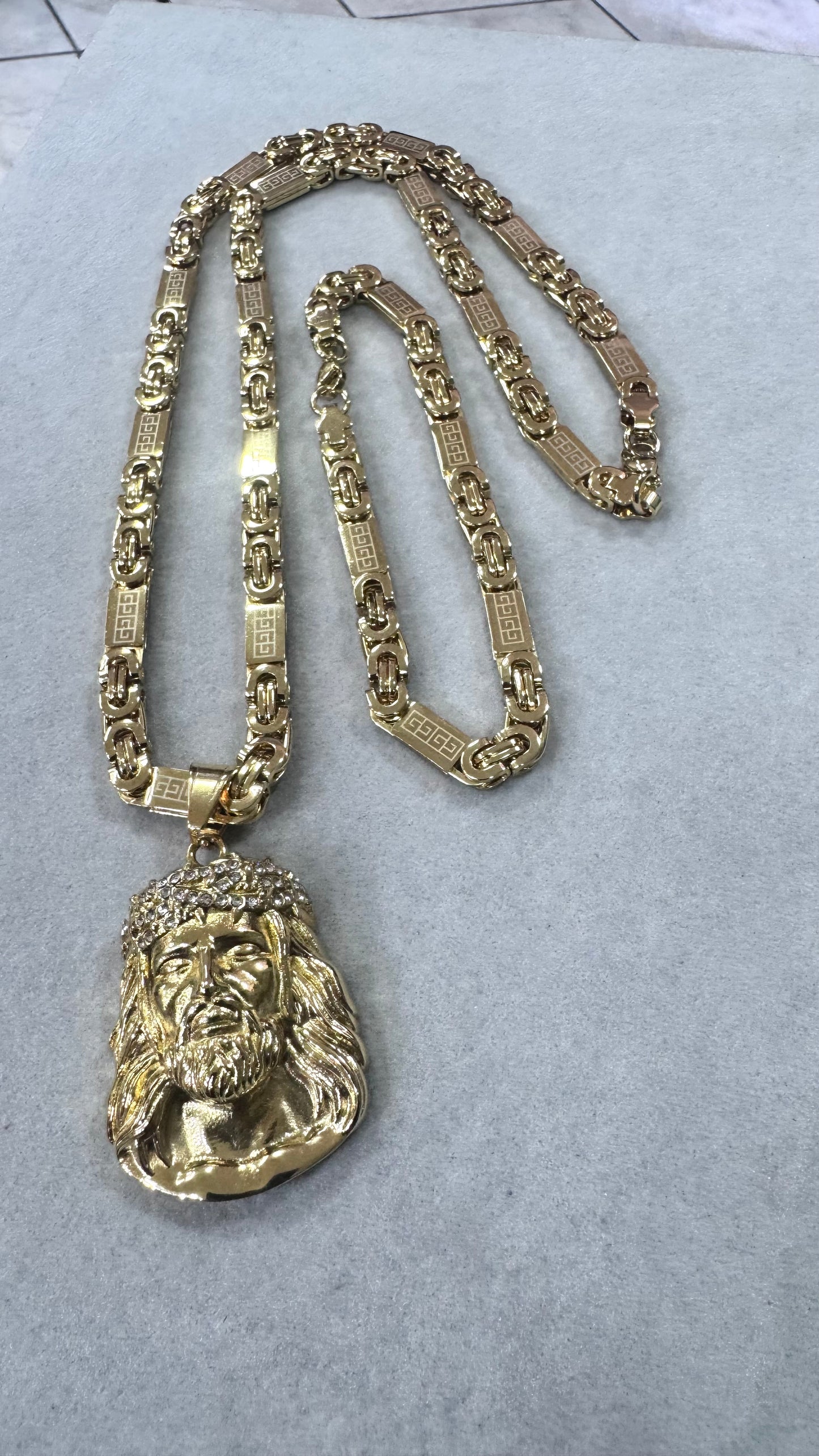 Combo Kit piastra Gesù acciaio oro *220