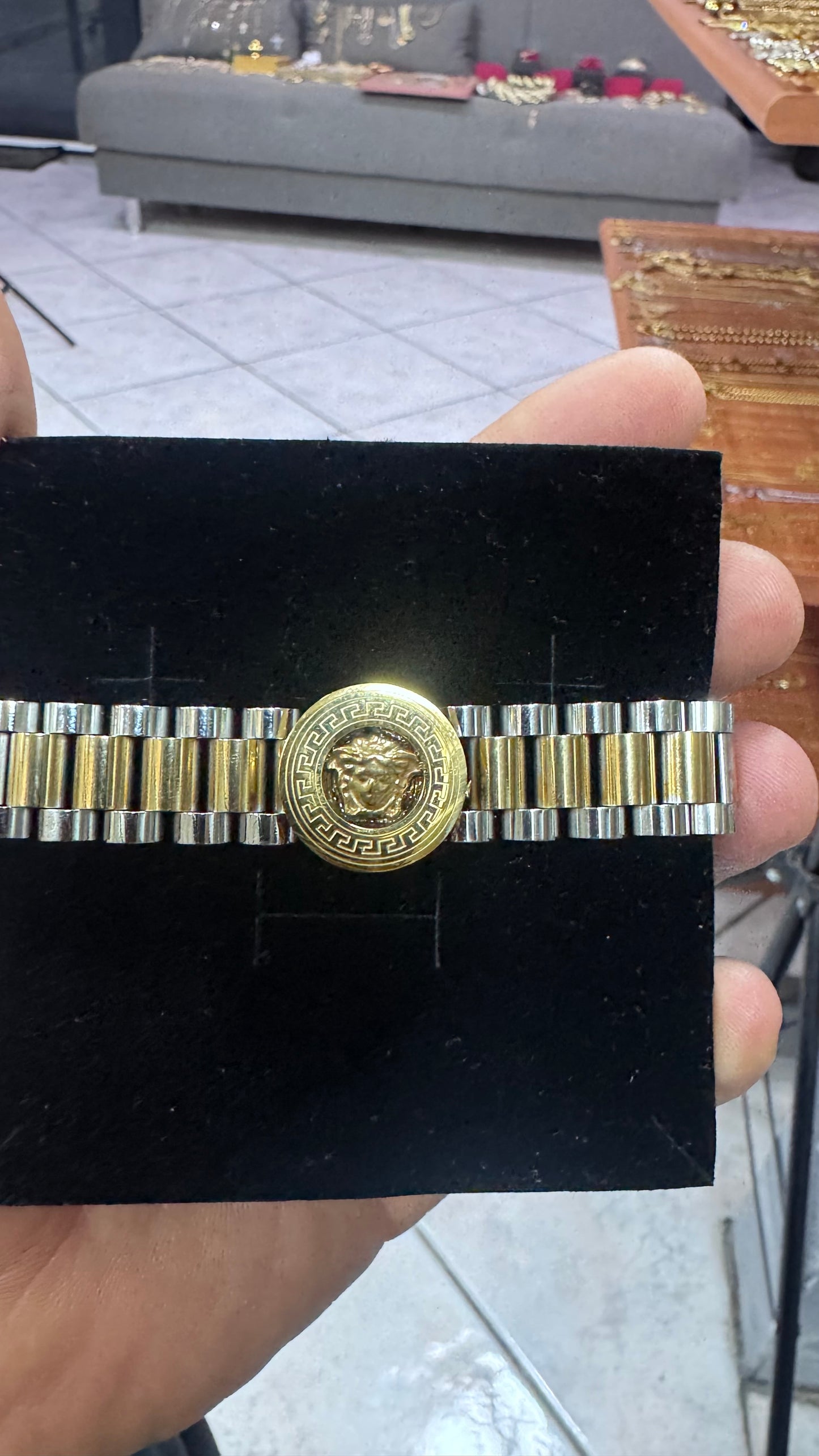 Bracciale president medusa acciaio bicolore*47