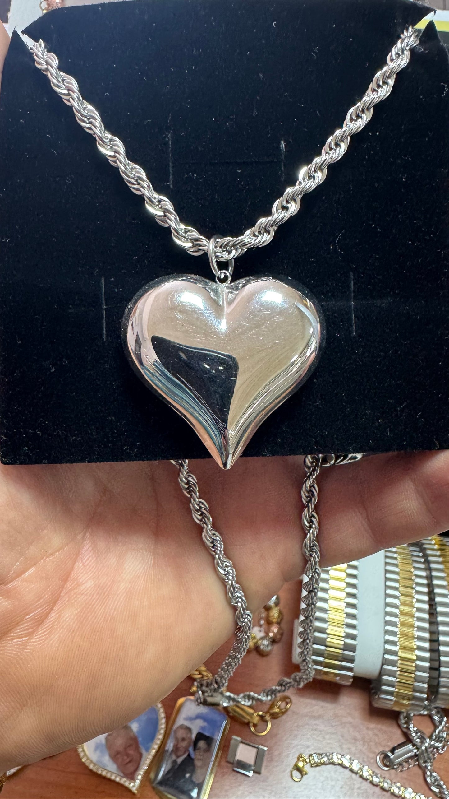 Collana con cuore acciaio *27