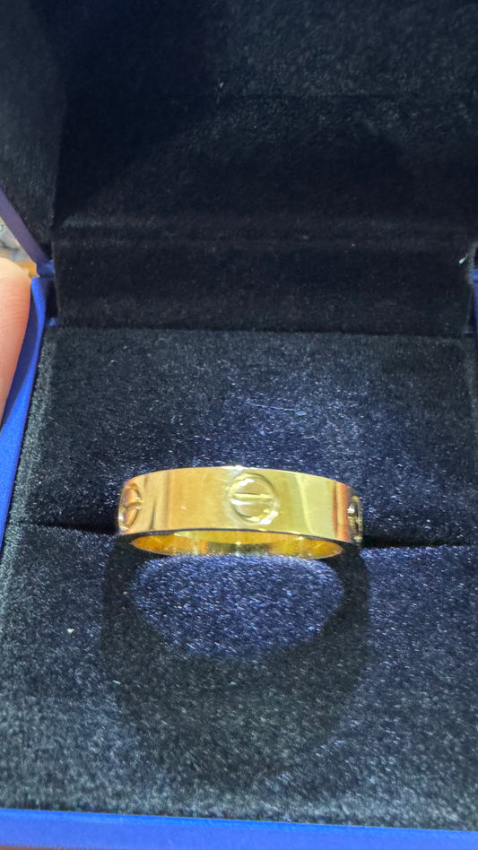 Anello acciaio oro *56