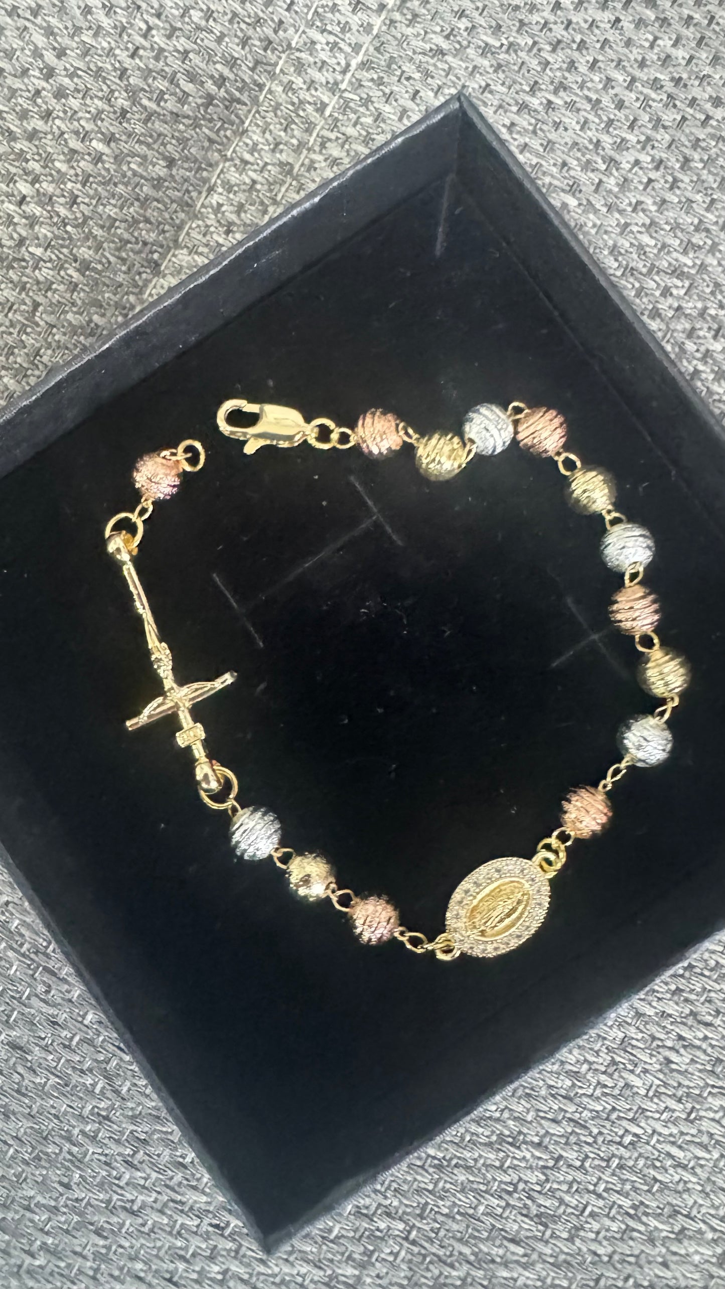 Bracciale rosario martellato Acciaio *33