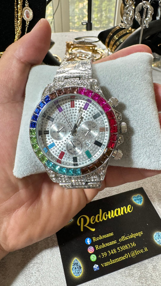 Orologio diamond color argento *05