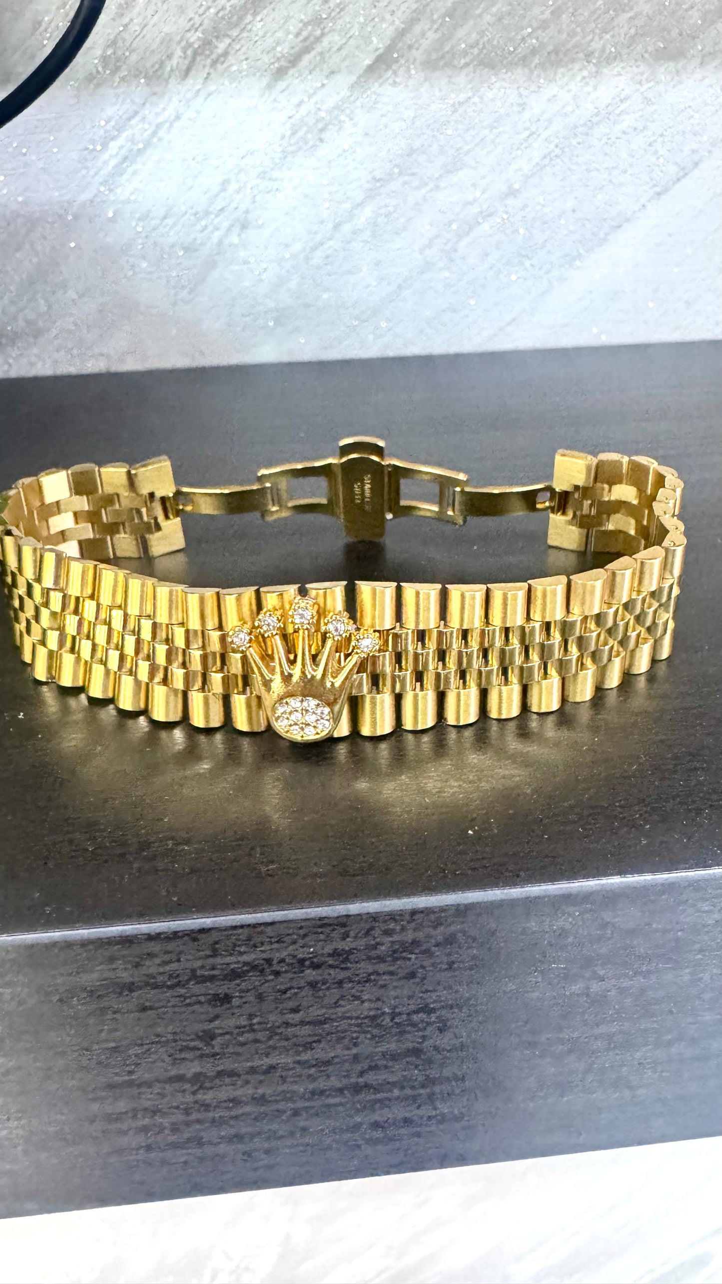 Bracciale modello giubileo 22 mm acciaio oro *63
