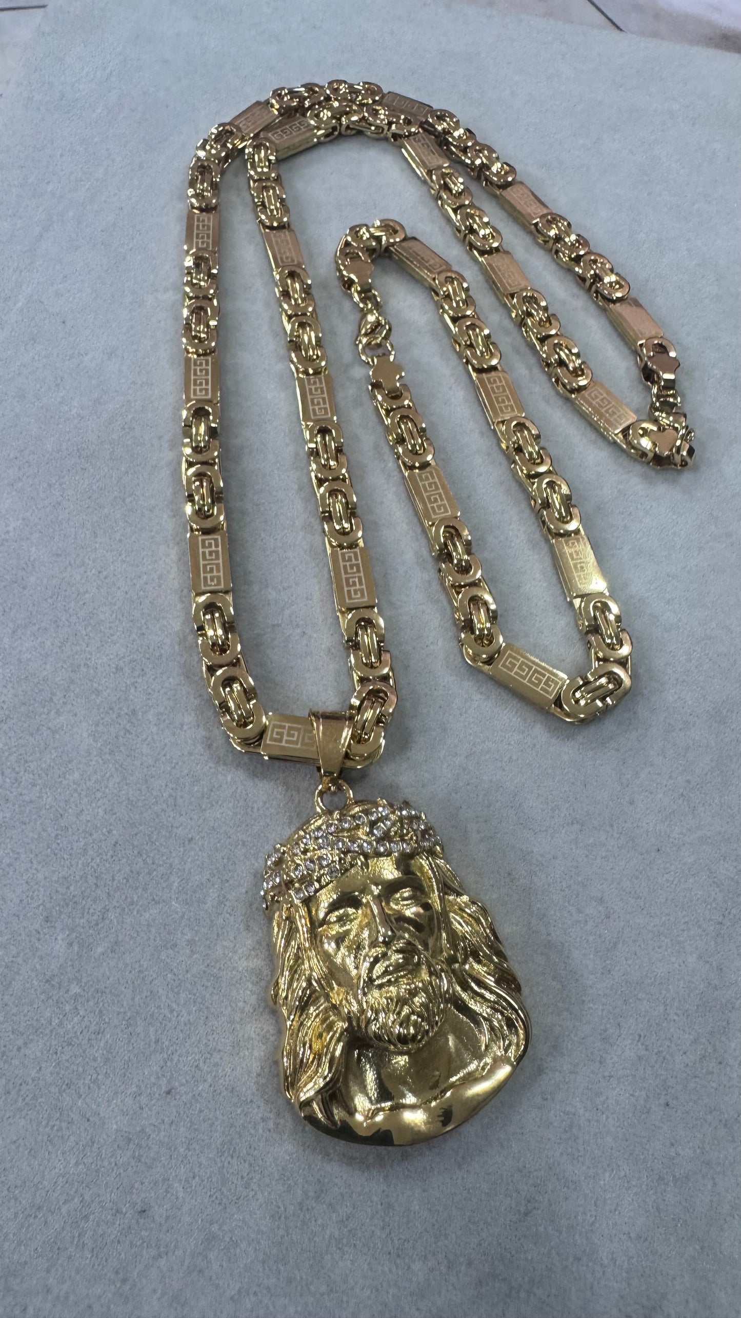 Combo Kit piastra Gesù acciaio oro *220