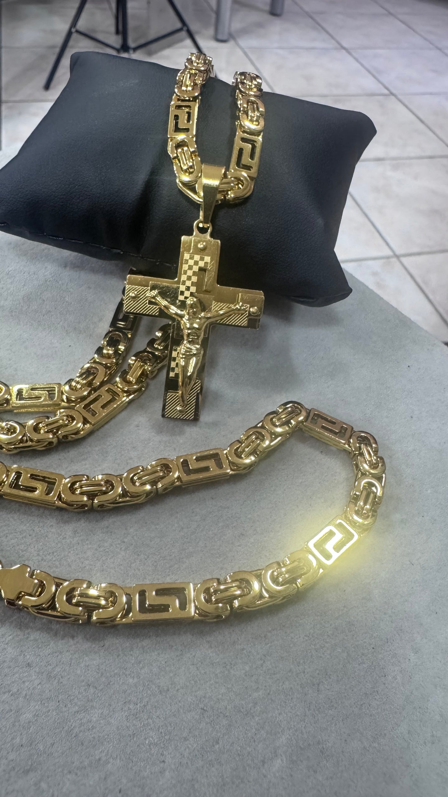 Combo Kit greca croce acciaio oro *262