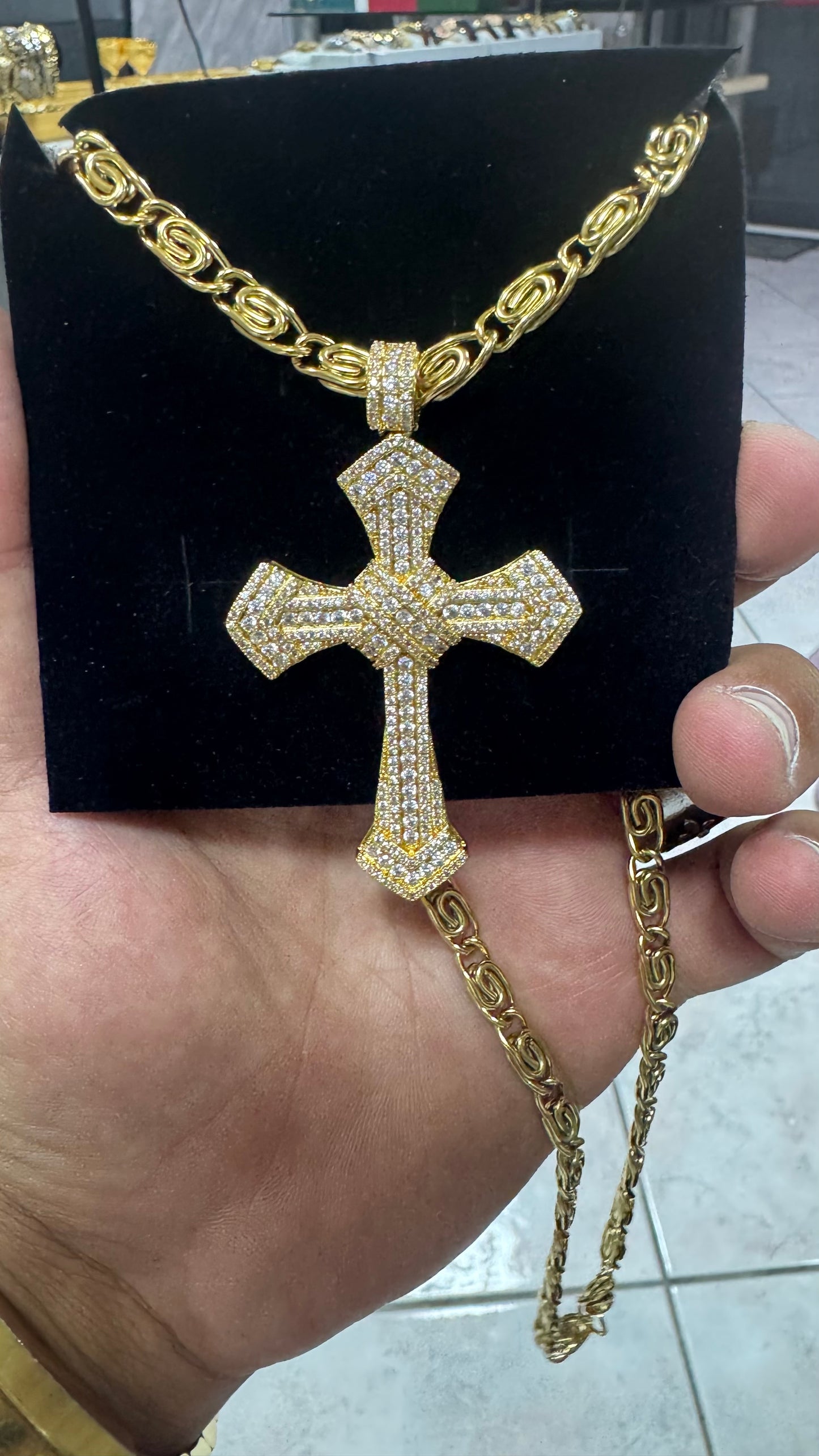 Combo kit croce acciaio oro *139