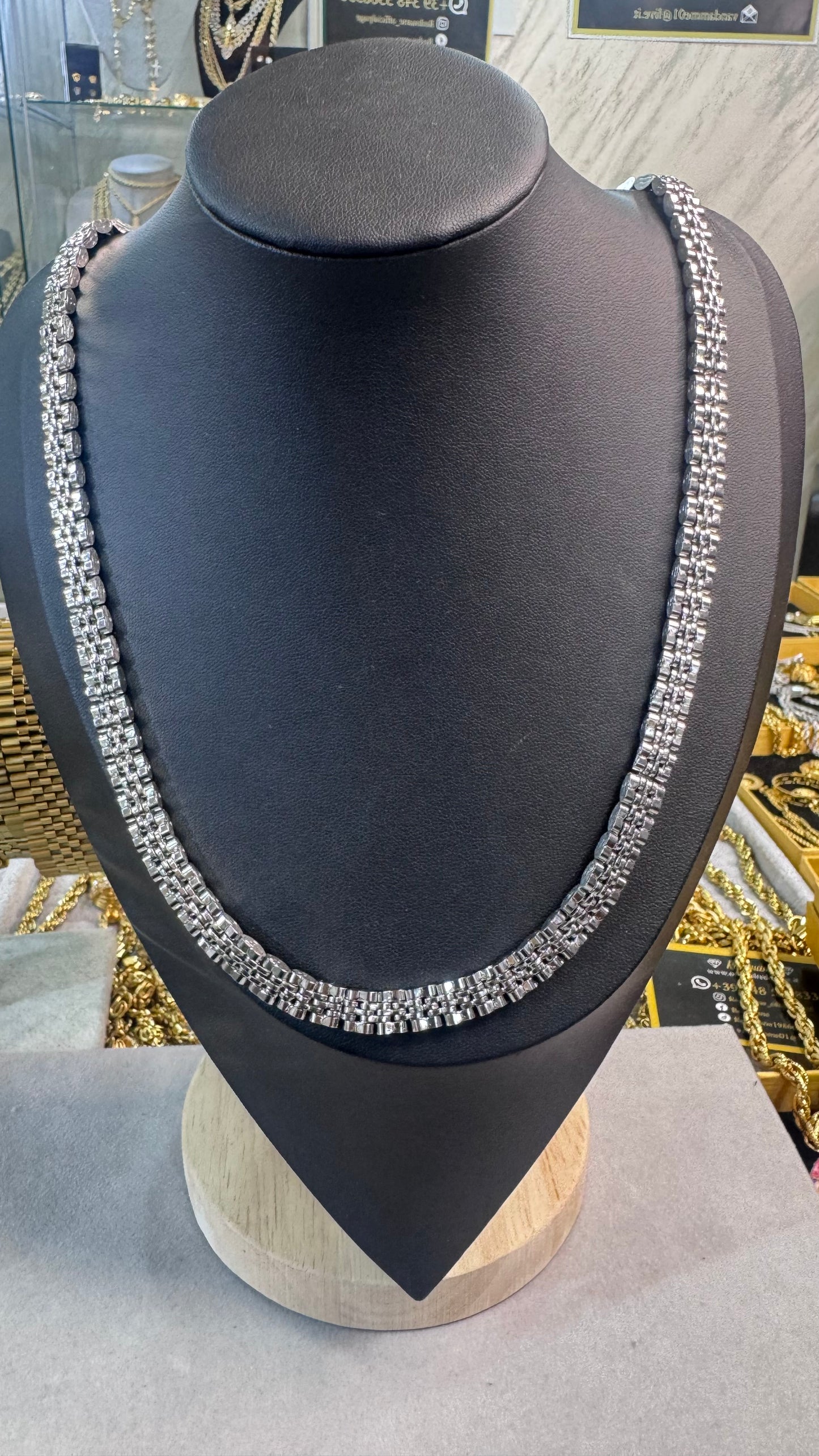 Collana maglia giubileo acciaio Argento *21