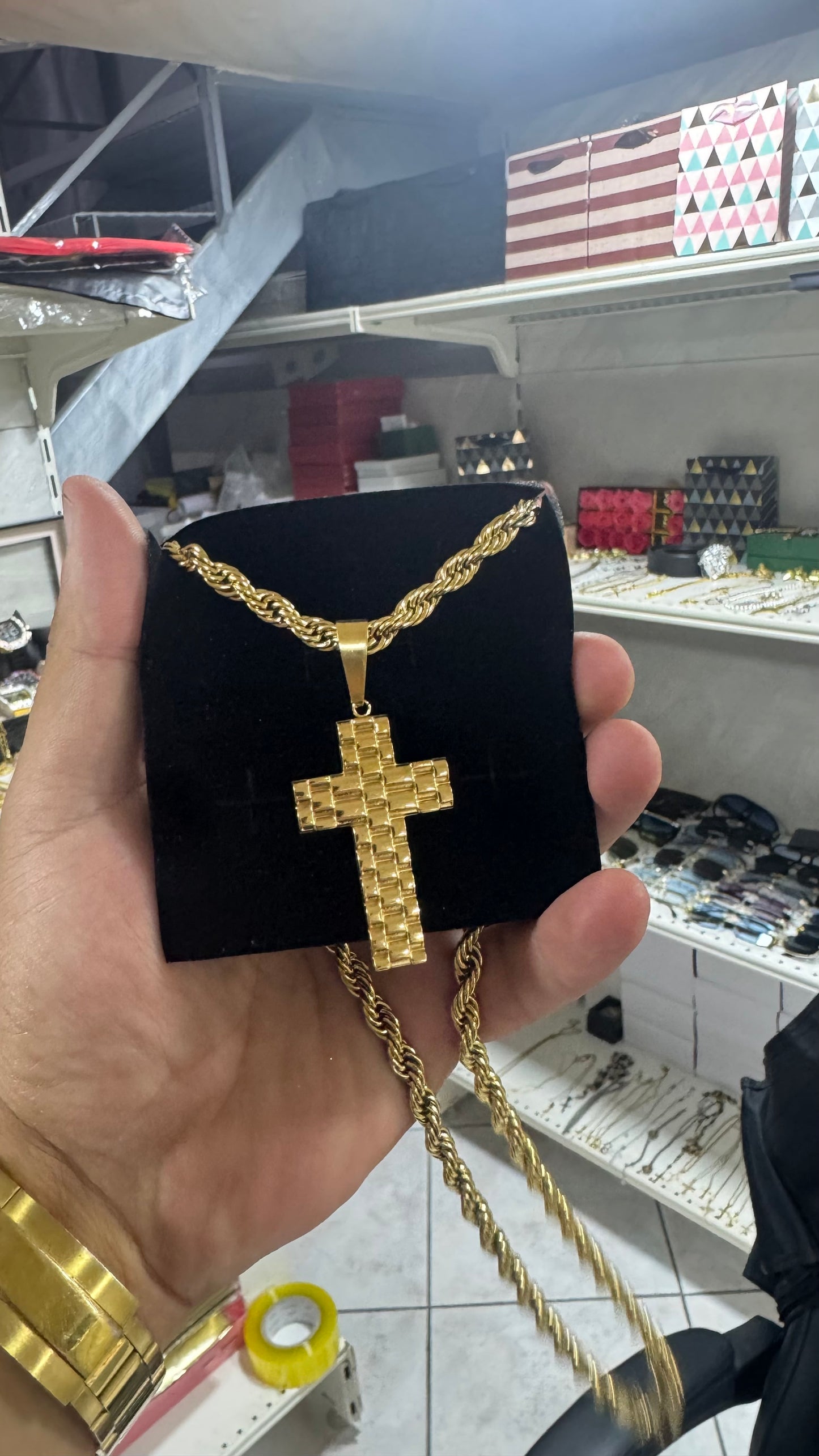 Combo kit croce acciaio oro *153