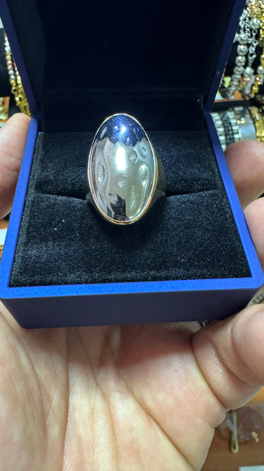 Anello acciaio oro *52