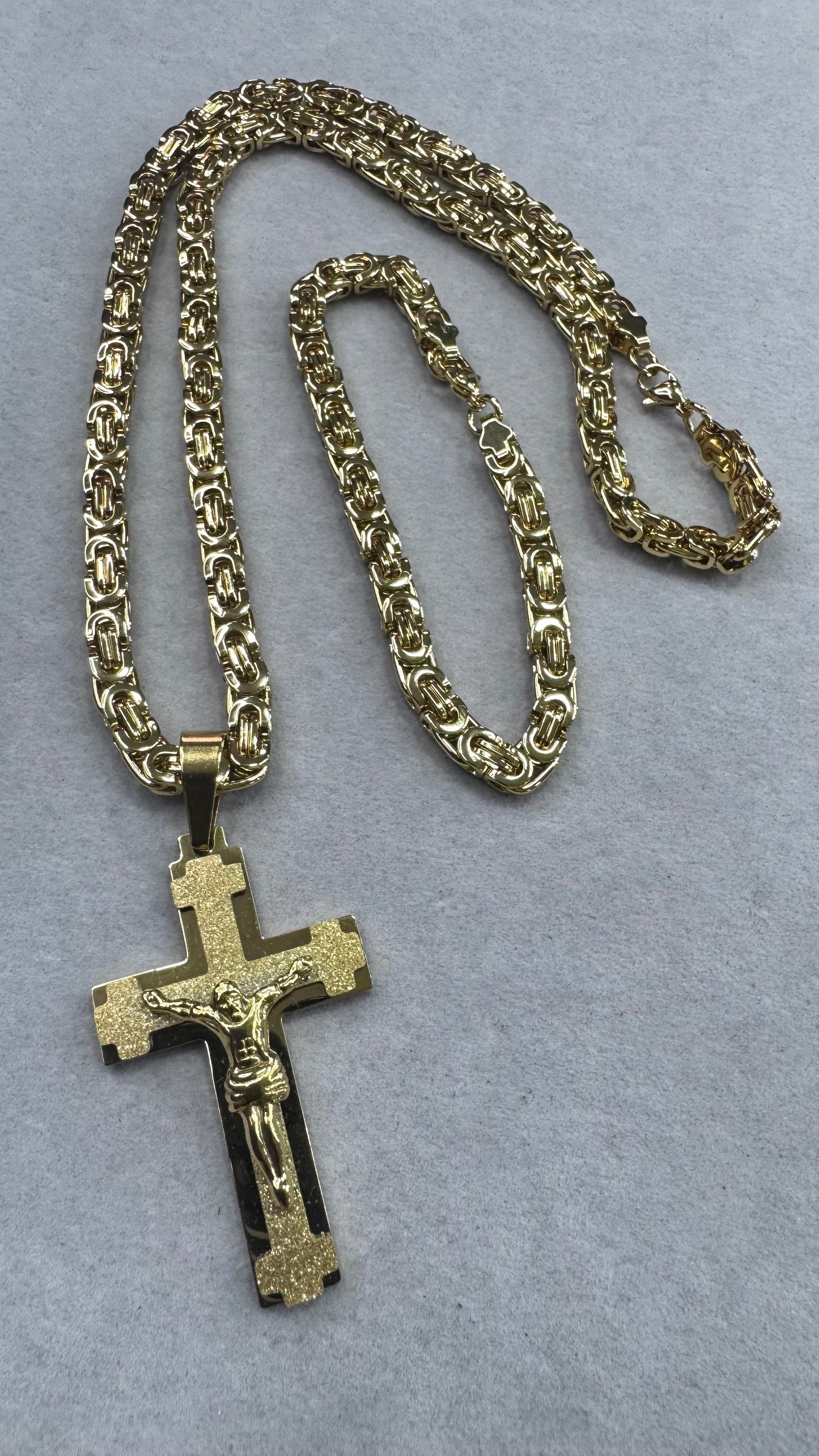 Combo Kit croce satinata acciaio oro *236
