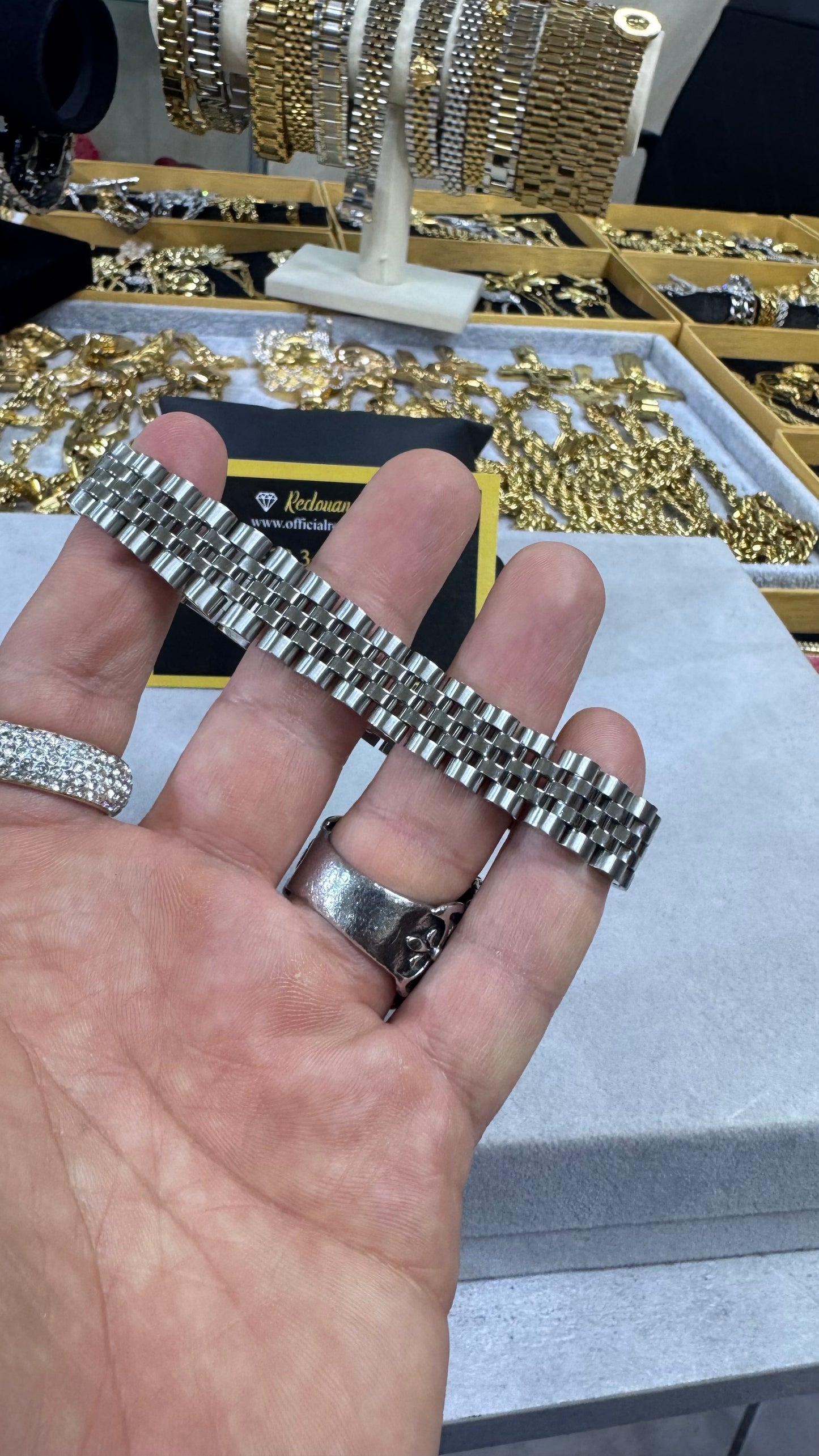 Bracciale modello giubileo acciaio argento *56
