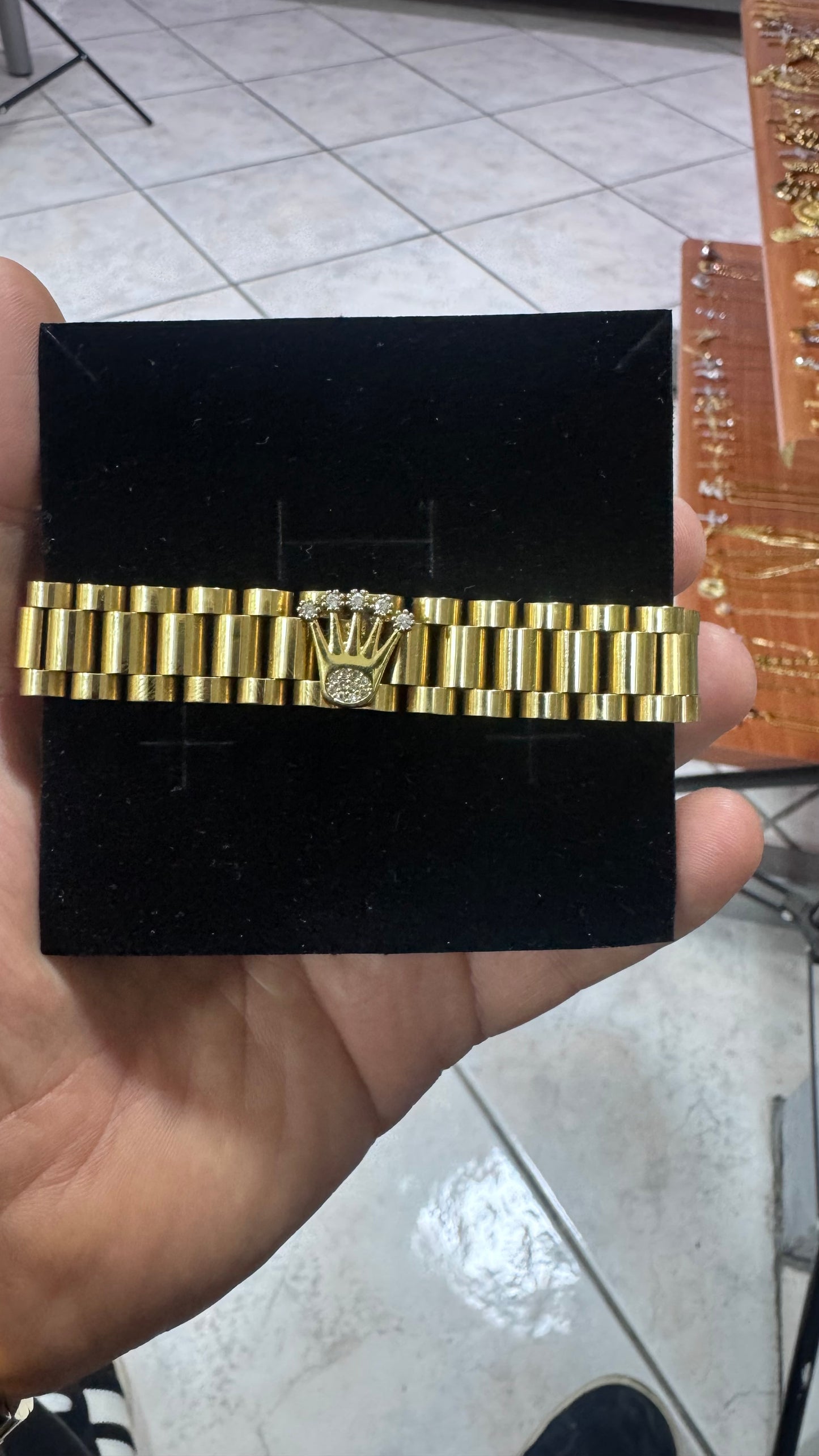 Bracciale president medusa acciaio oro*52