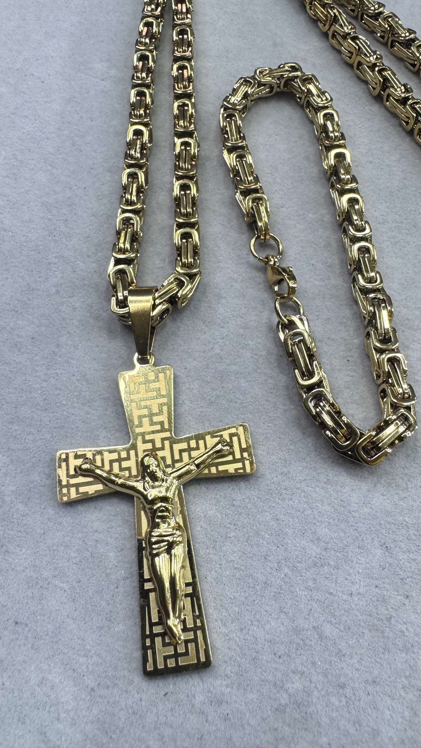 Combo Kit croce lavora acciaio oro *240