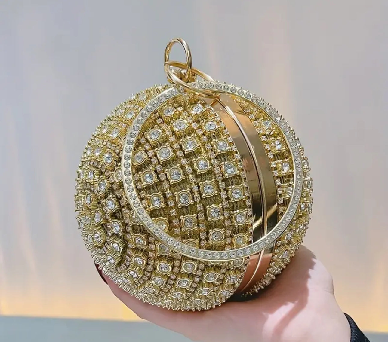 Borsa strass con anello grande *02