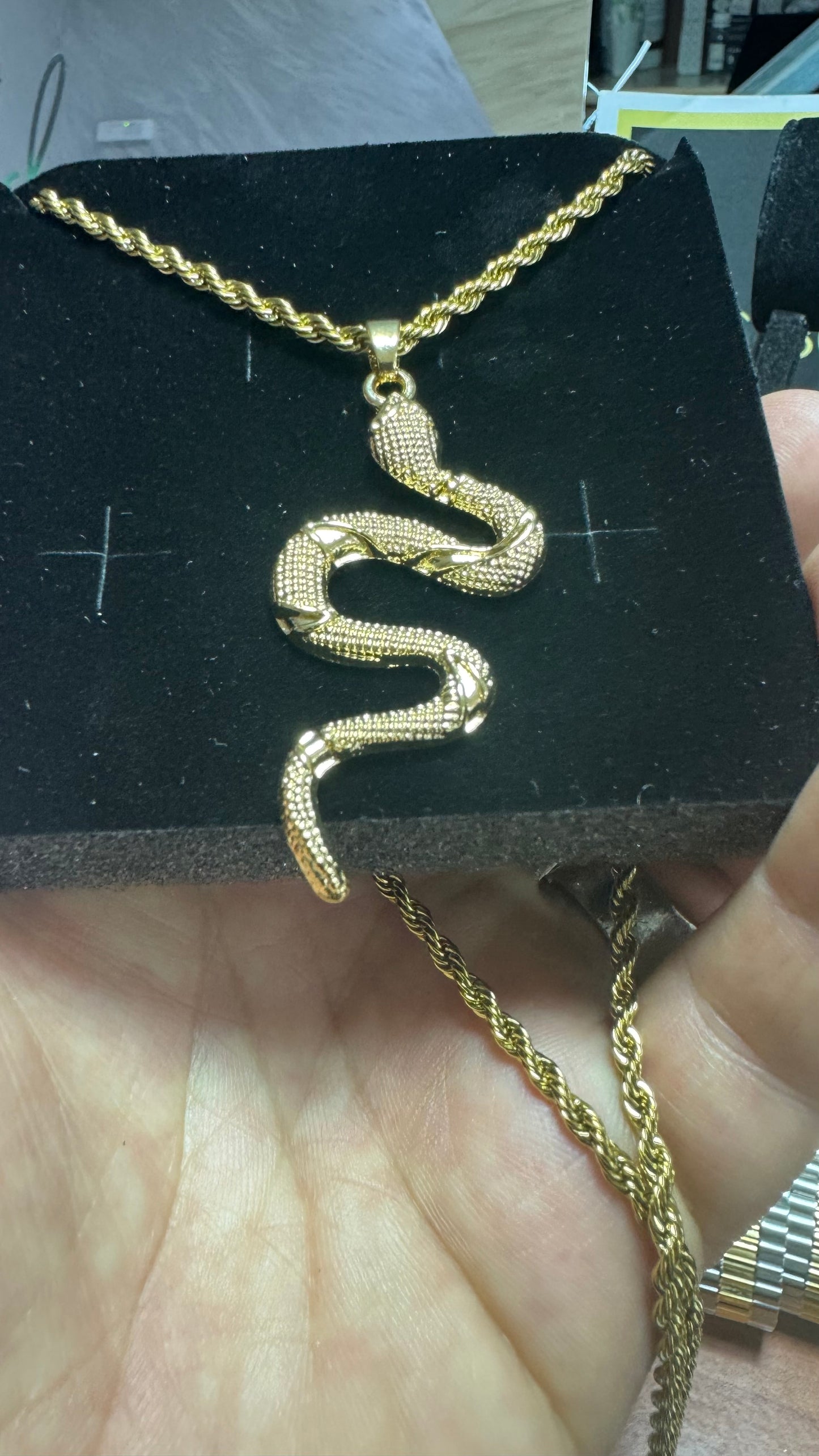 Collana con ciondolo serpente acciaio *64