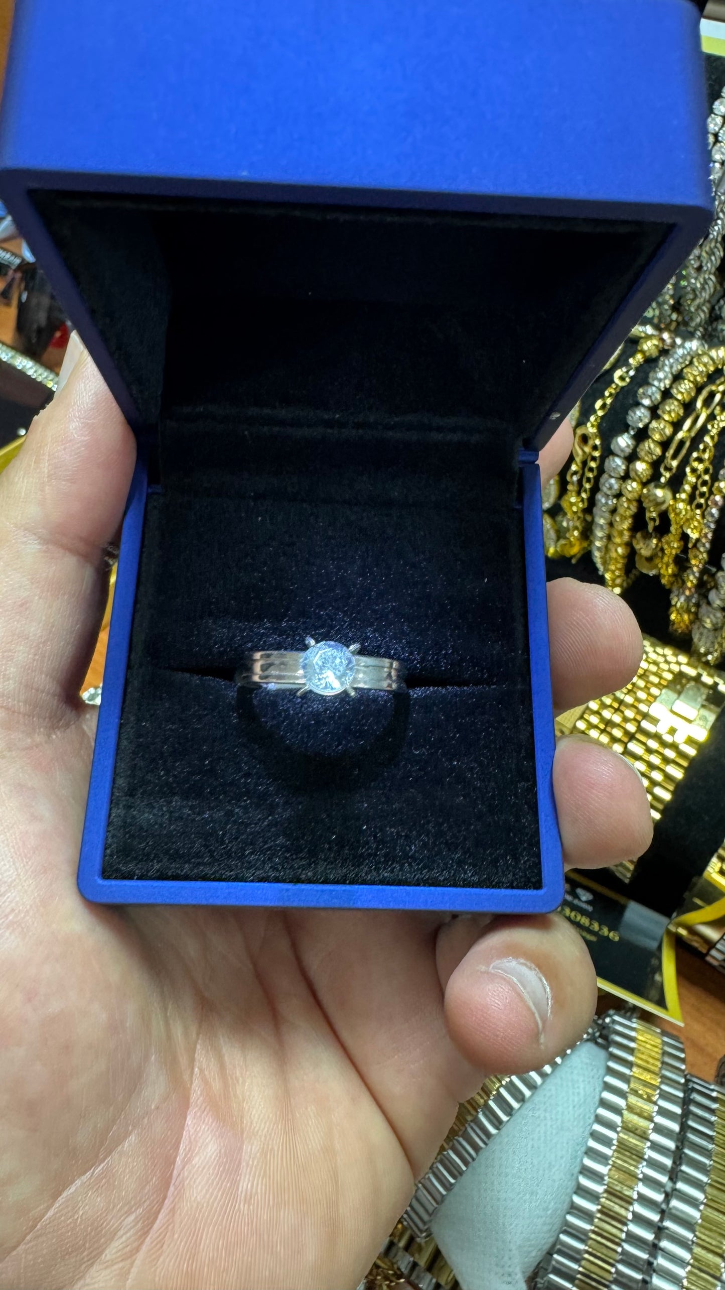 Anello acciaio Diamond *47