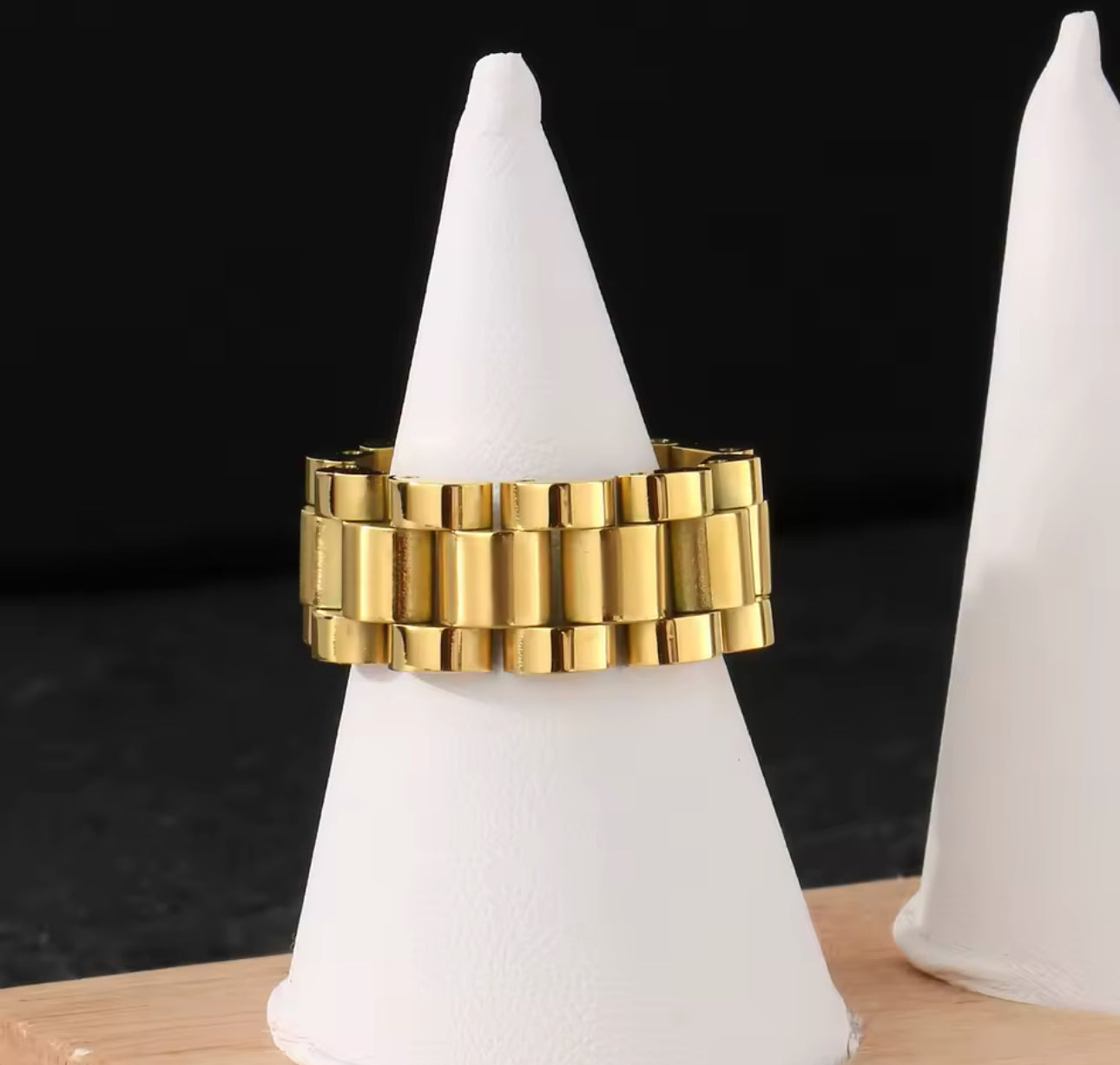 Anello acciaio oro *42