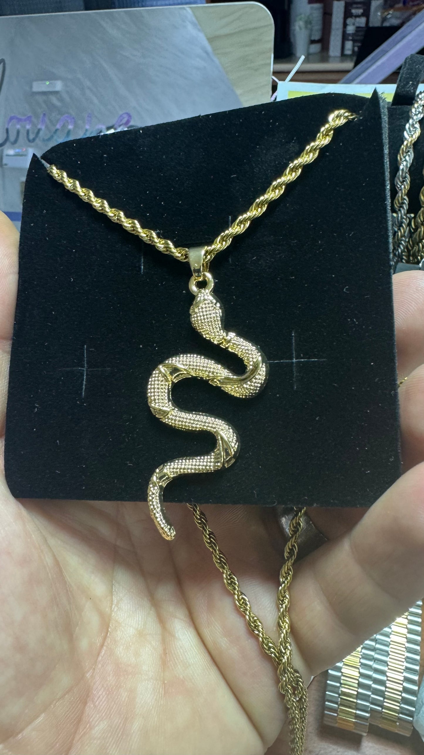Collana con ciondolo serpente acciaio *64