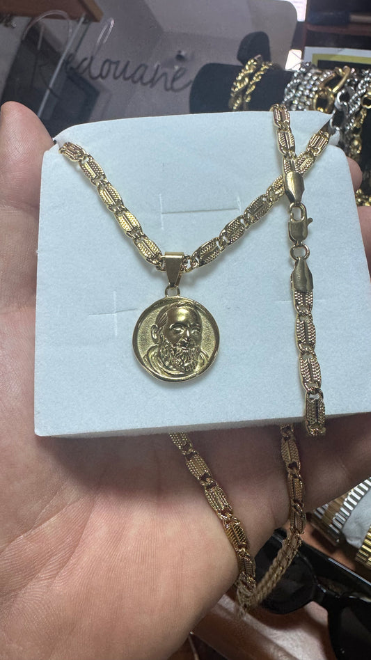 Combo kit Padre pio acciaio oro *121
