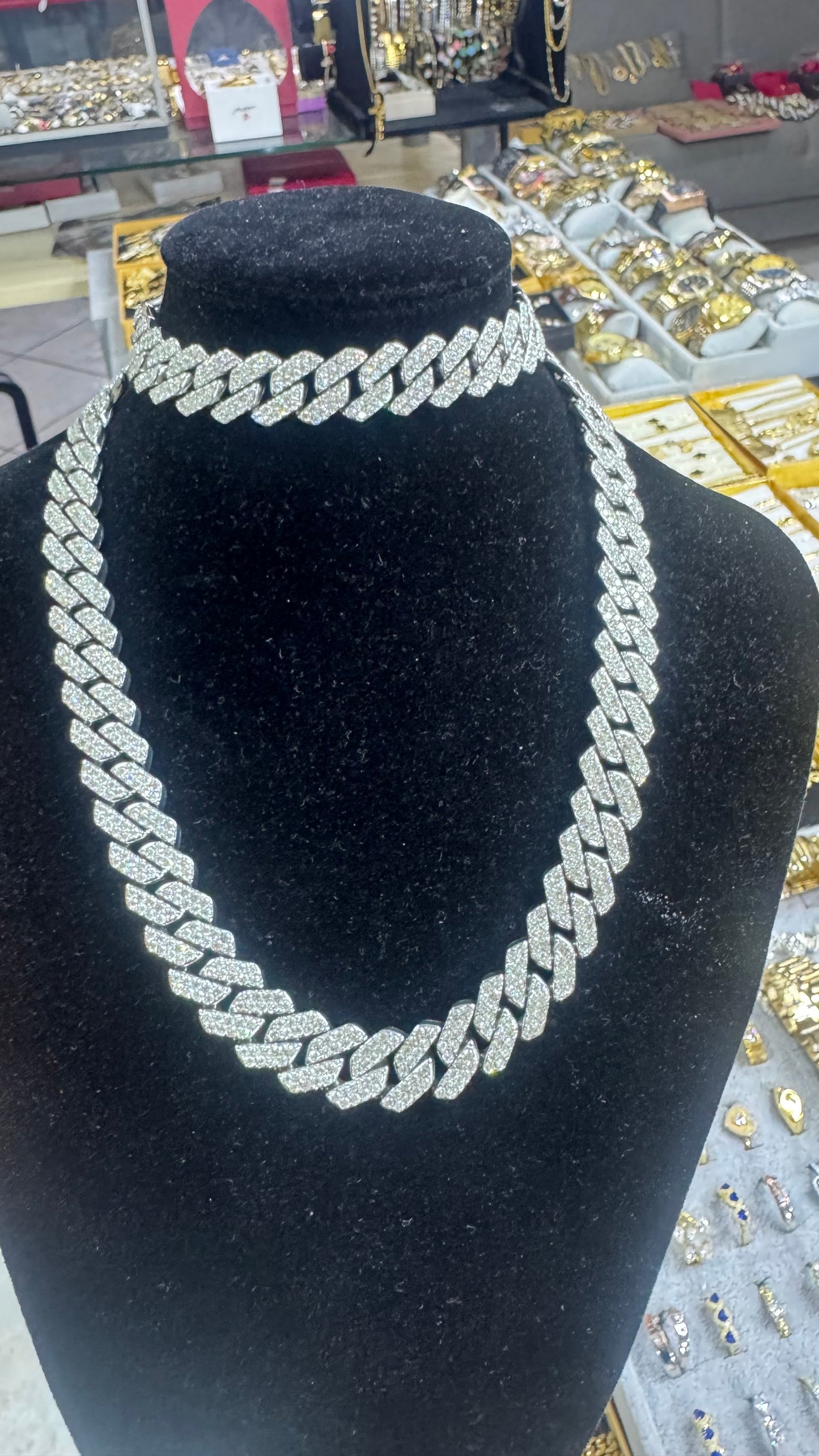 Combo kit CUBANO DIAMOND Acciaio argento *170