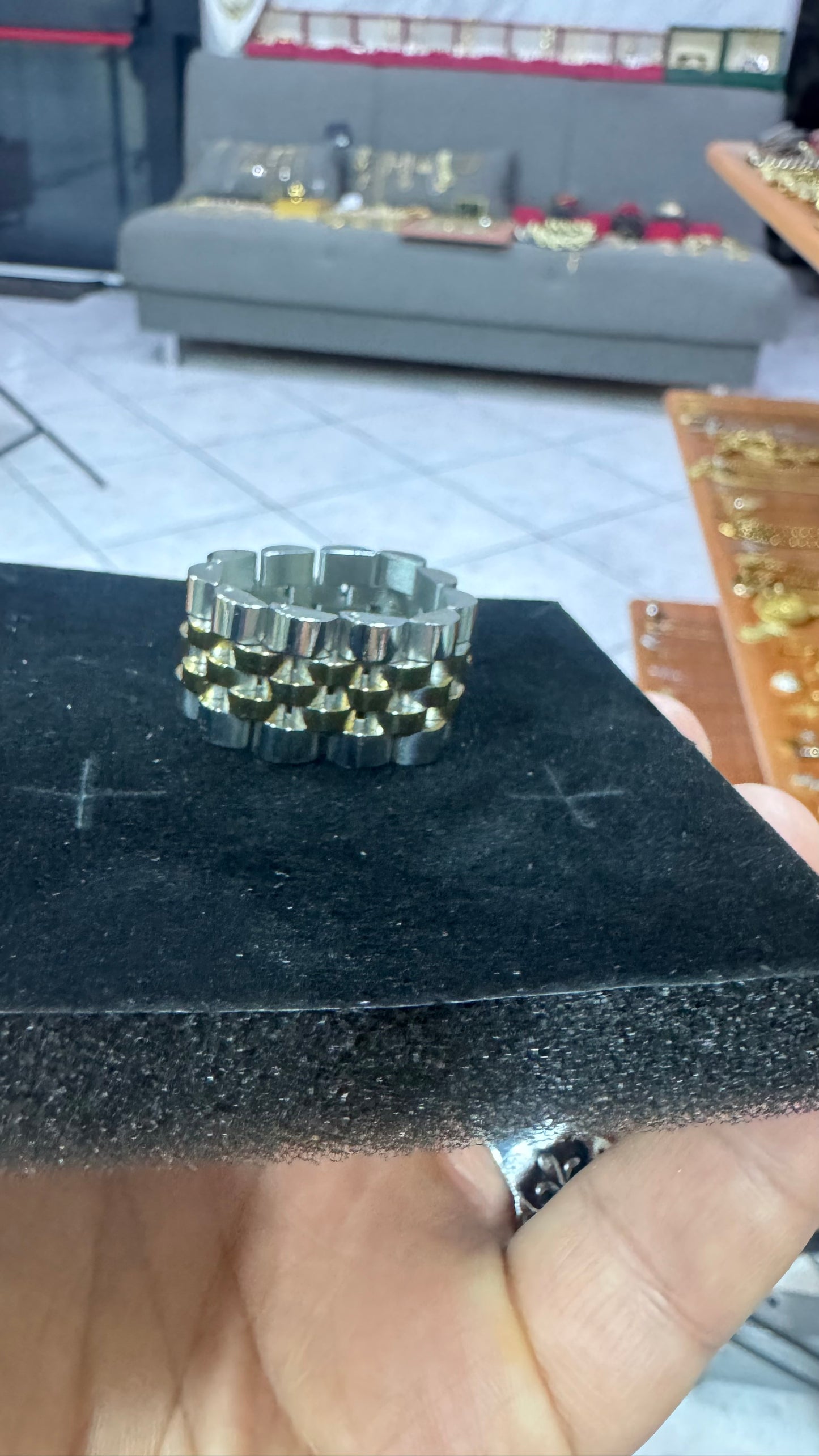 Anello giubileo morbido acciaio bicolore *63