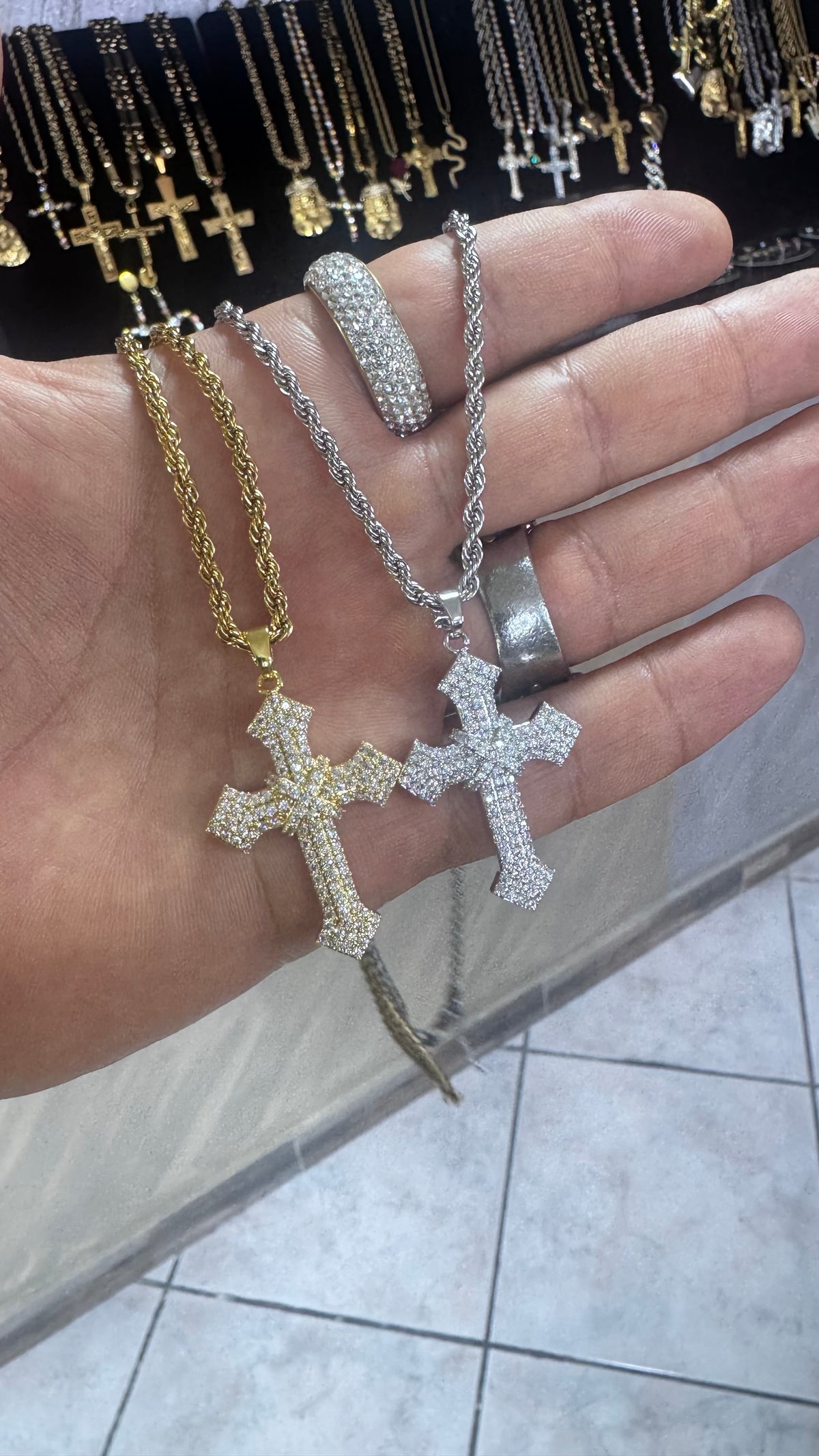 Collanina con croce geolier acciaio *5655