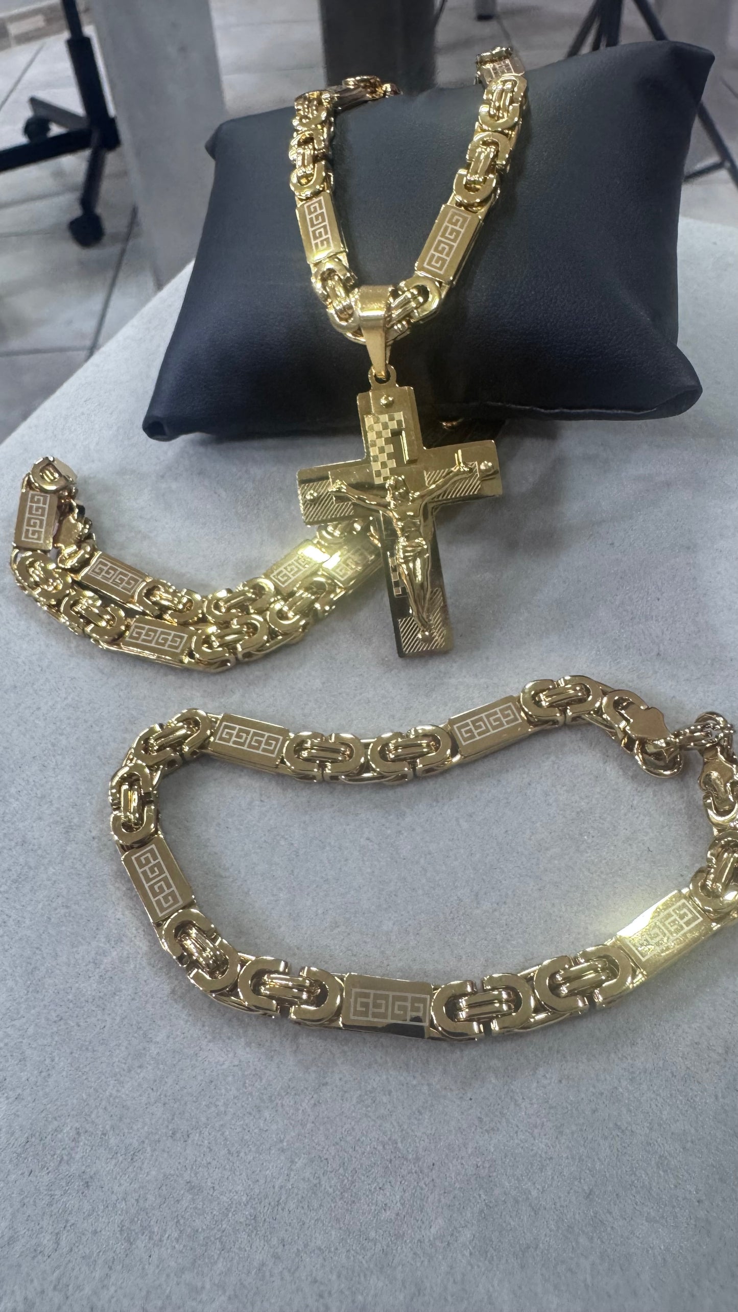 Combo Kit piastra croce acciaio oro *261