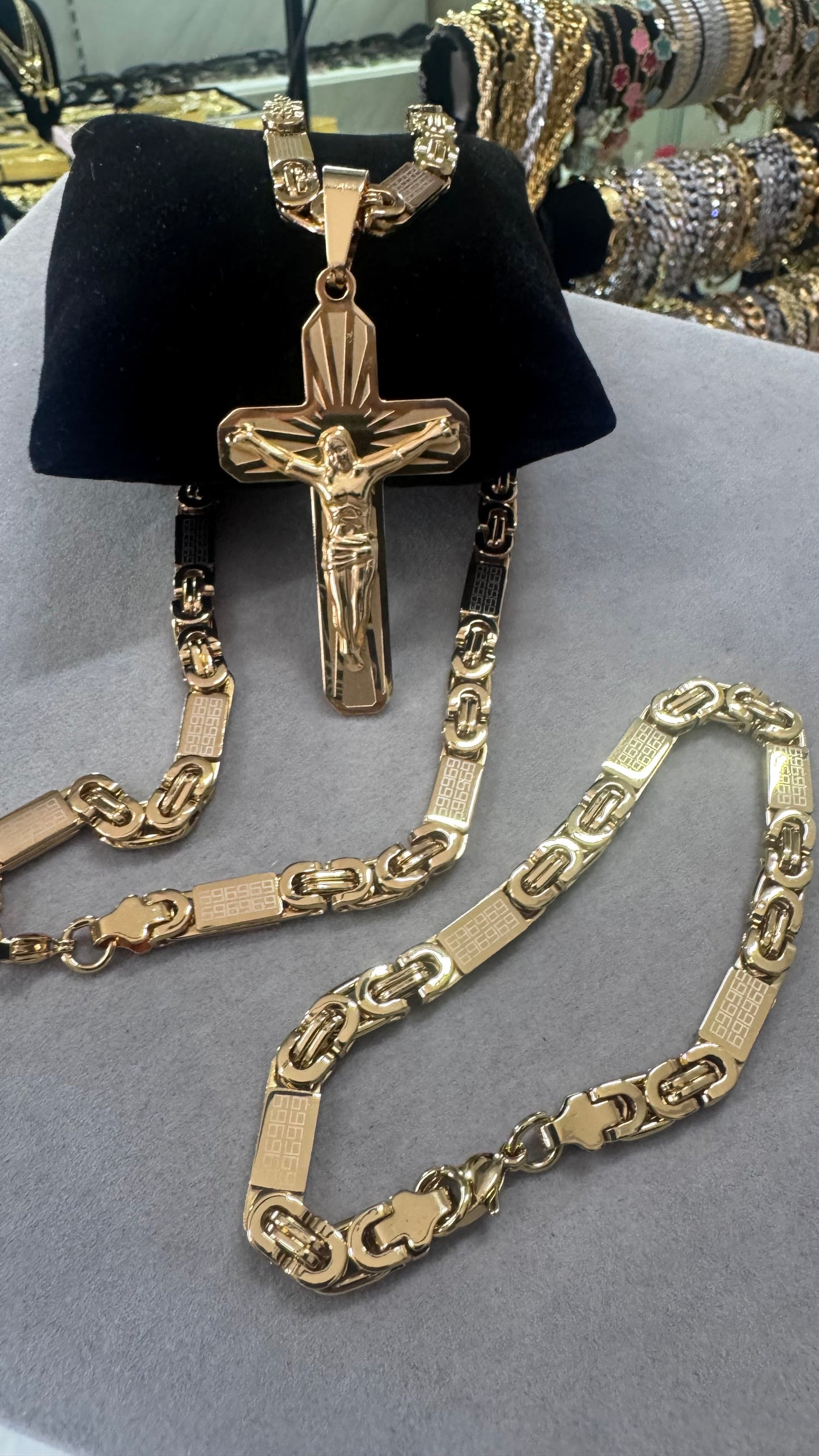Combo Kit piastra croce acciaio oro *257