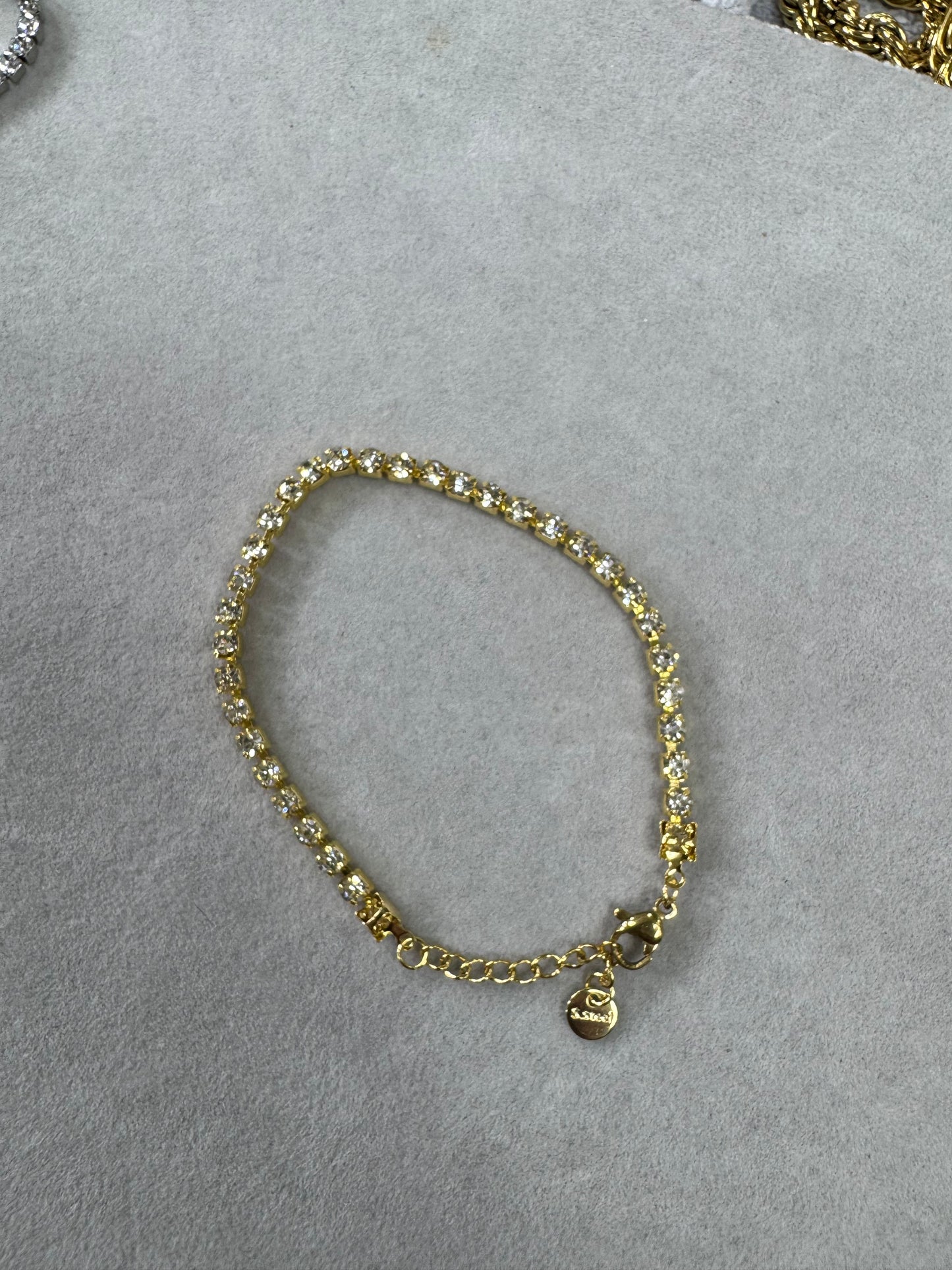 Bracciale tennis acciaio colore oro *67
