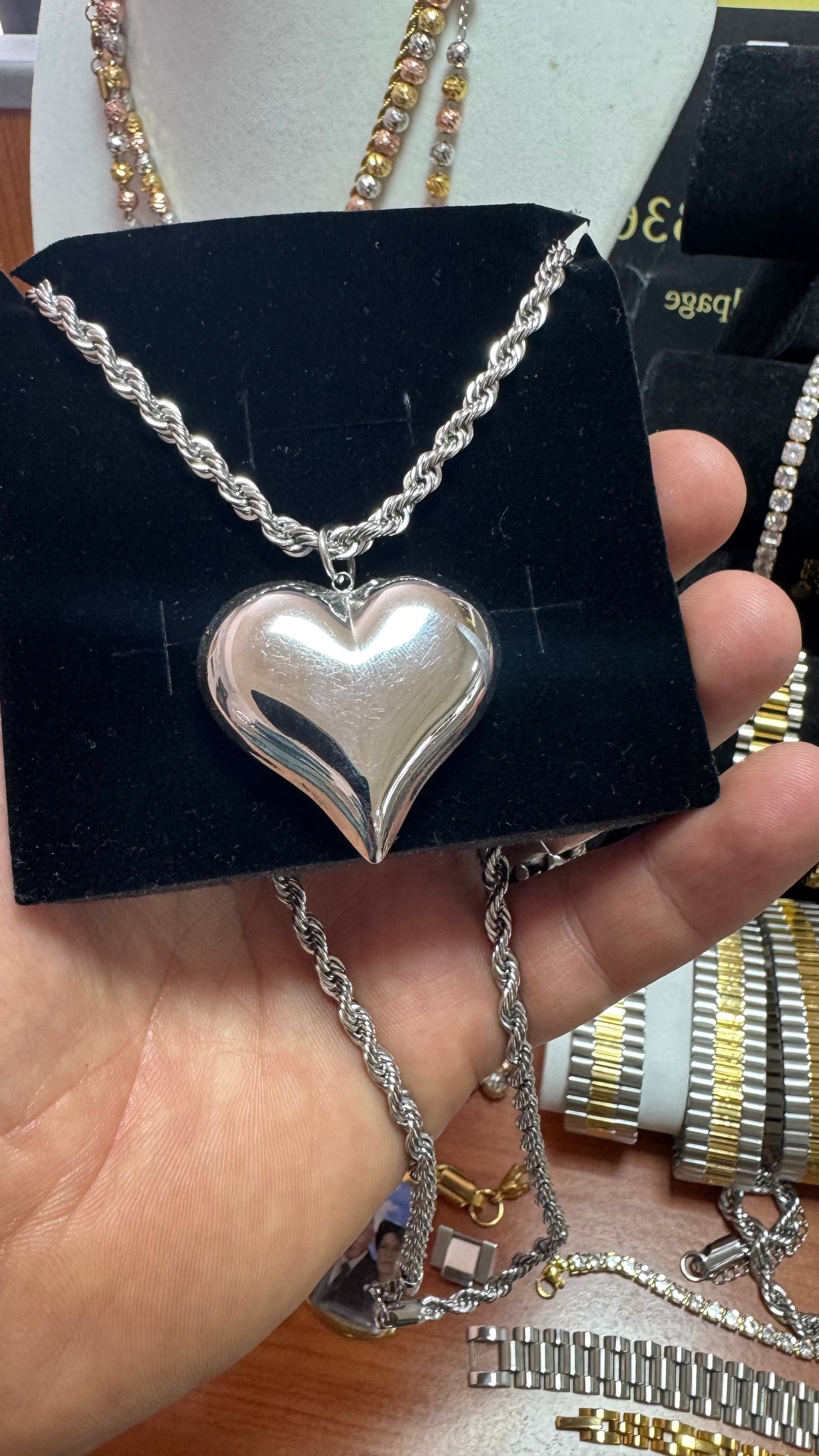 Collana con cuore acciaio *27