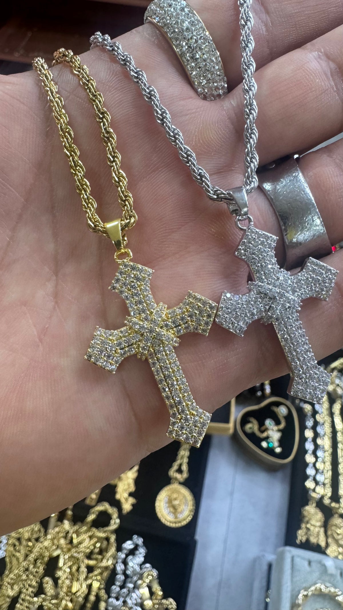 Collanina con croce geolier acciaio *5655