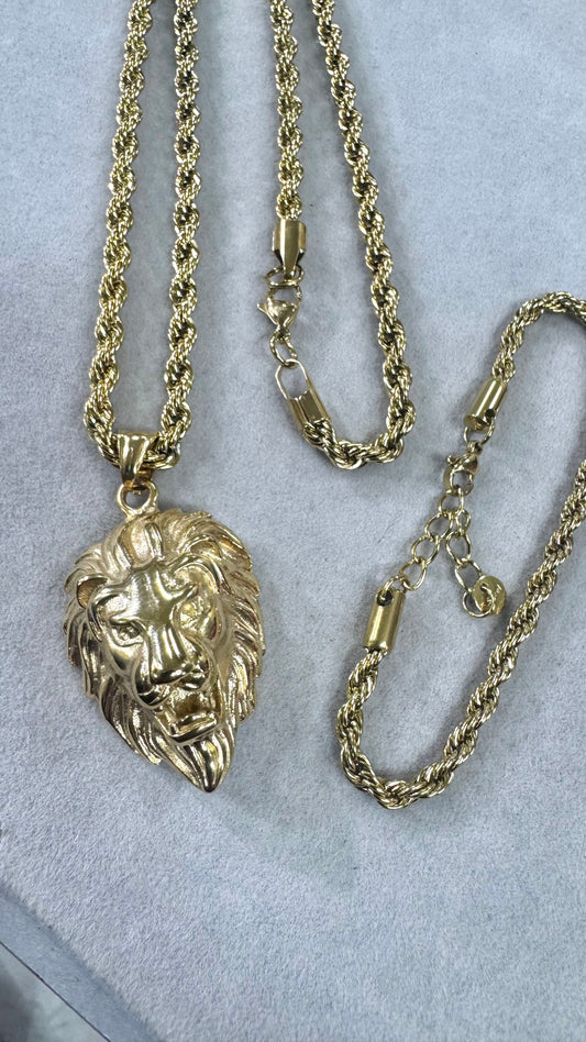 combo kit testa di Leon Acciaio oro*194