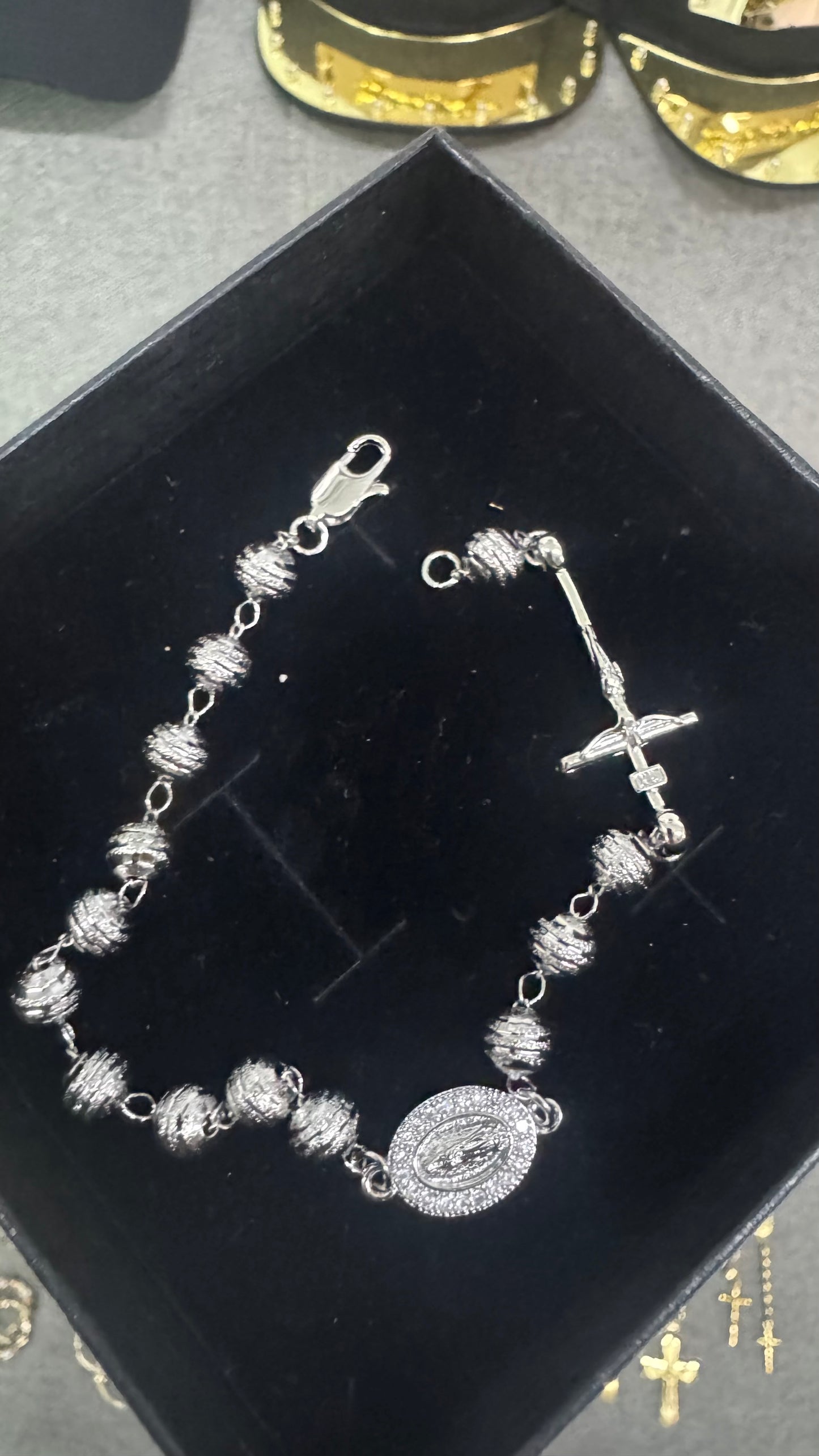 Bracciale rosario martellato Acciaio *32