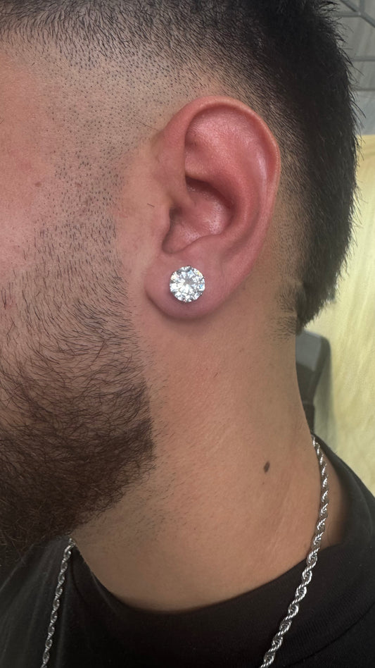 Orecchini punto luce 10 mm acciaio unisex *890