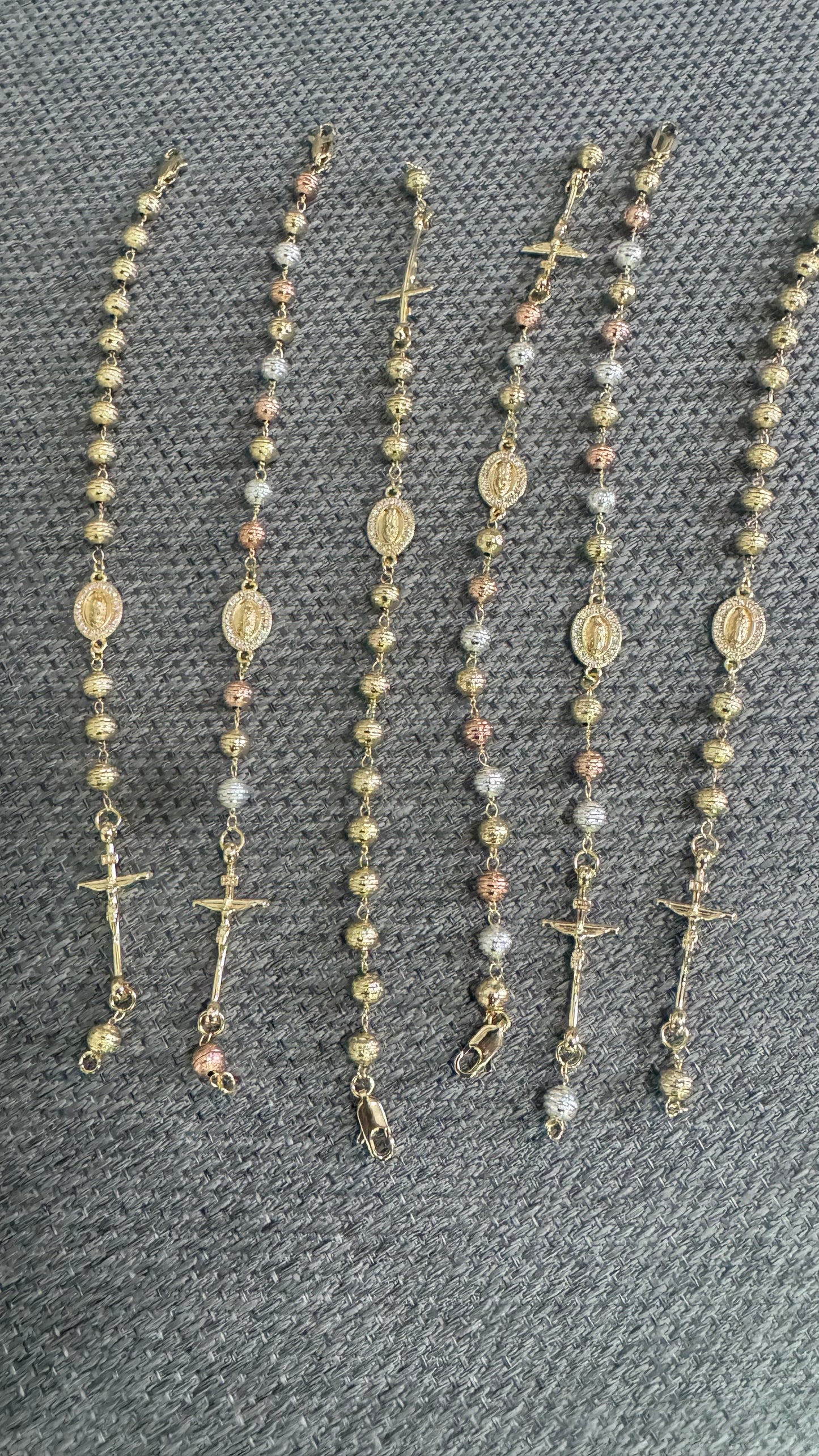 Bracciale rosario martellato Acciaio *34