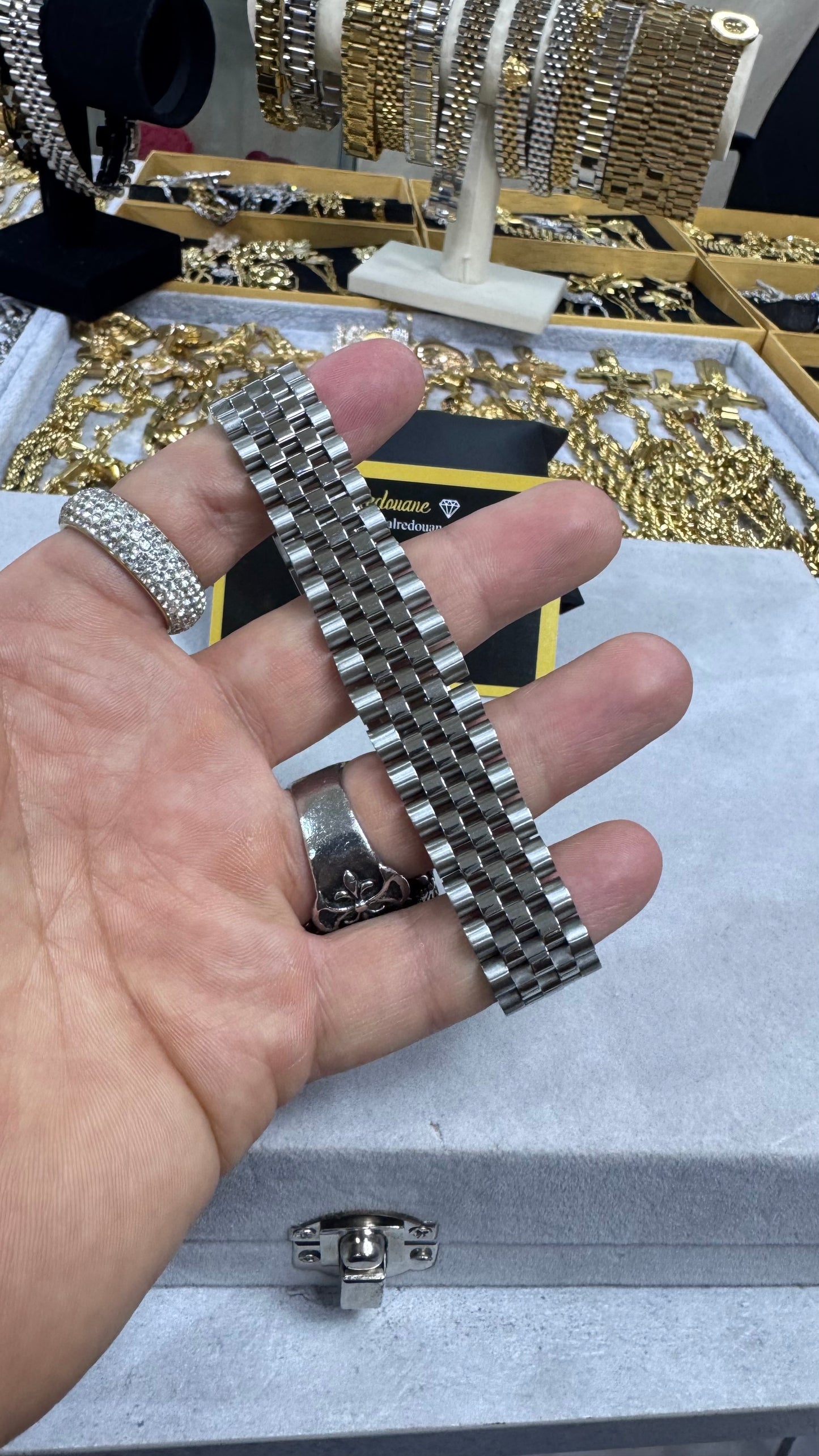 Bracciale modello giubileo acciaio argento *57