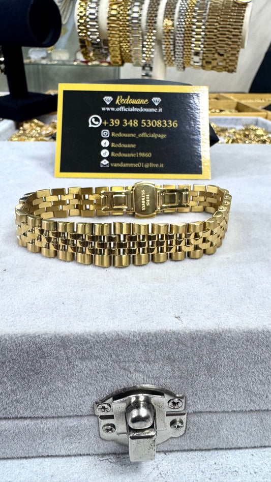 Bracciale modello giubileo acciaio oro *59