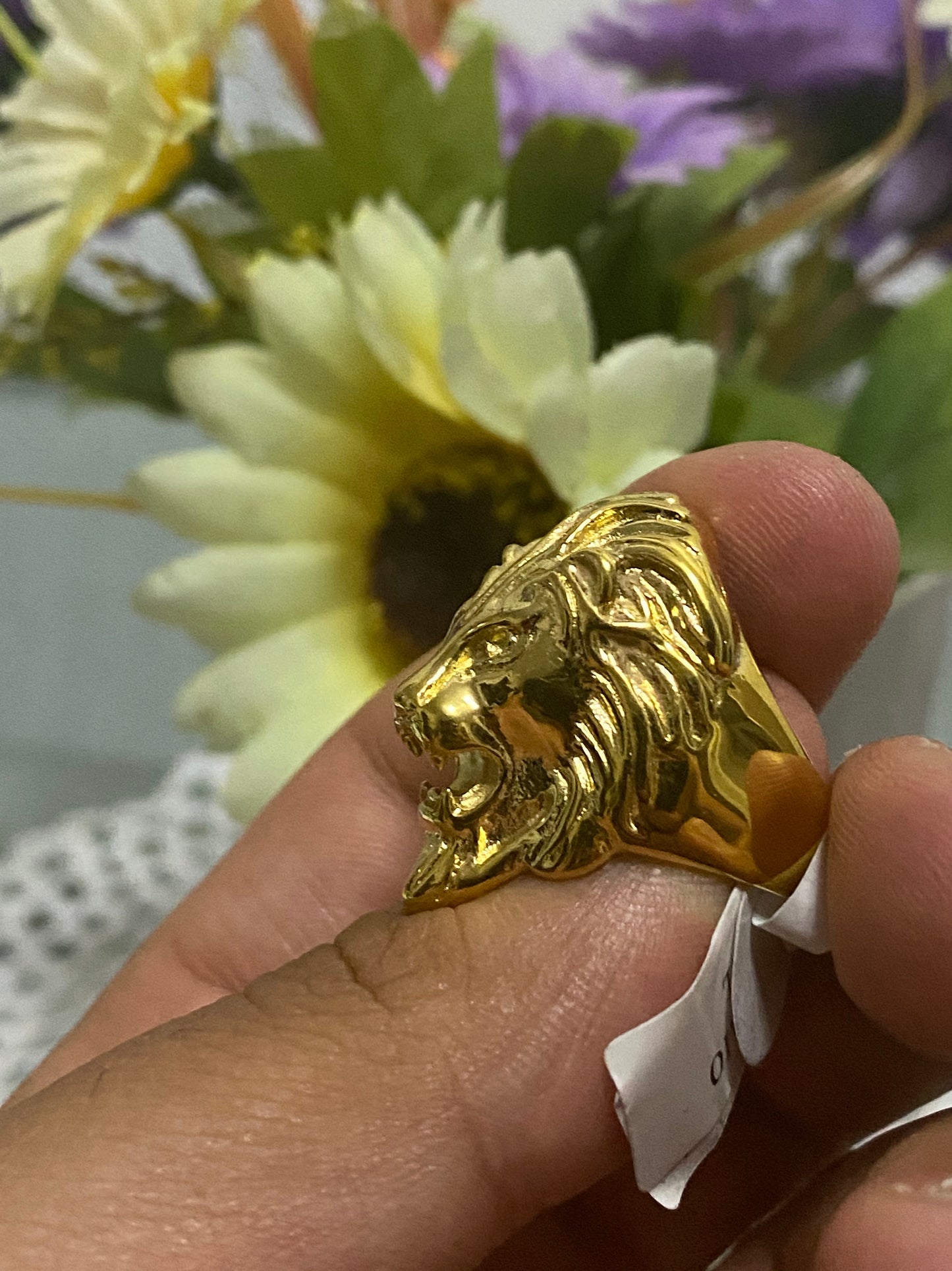 Anello leone acciaio *12