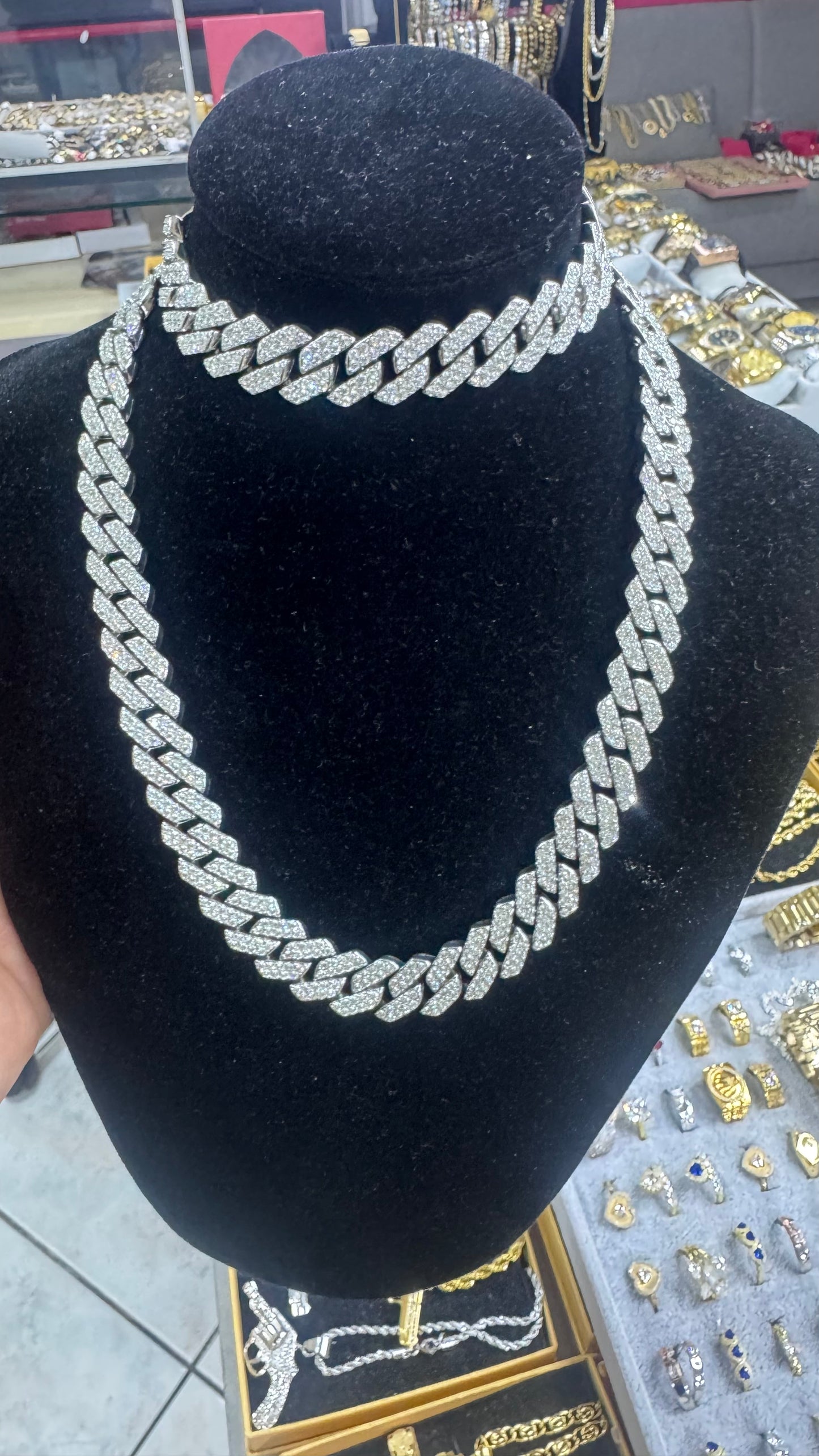 Combo kit CUBANO DIAMOND Acciaio argento *170