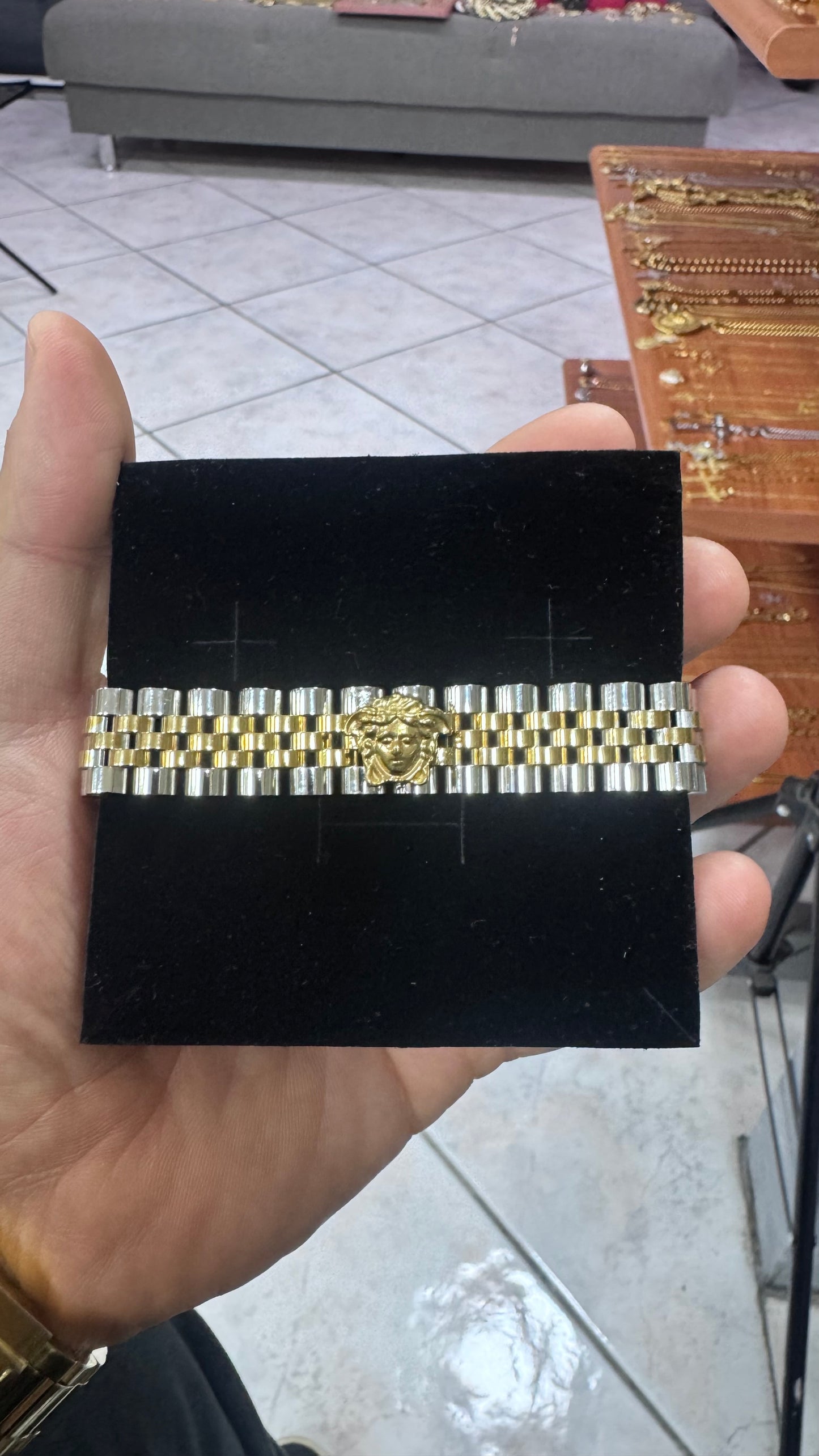 Bracciale giubileo medusa acciaio bicolore*48