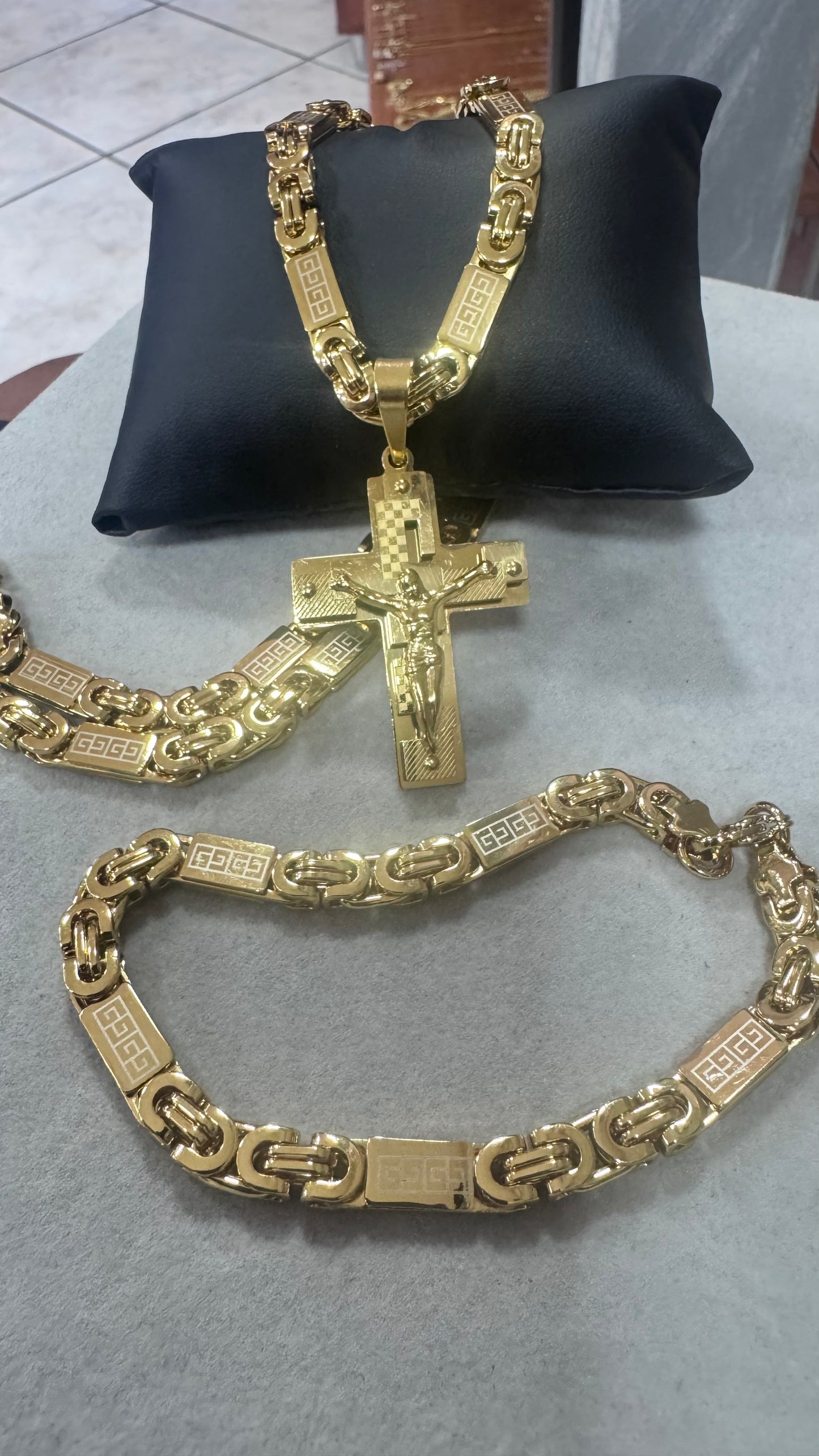 Combo Kit piastra croce acciaio oro *261