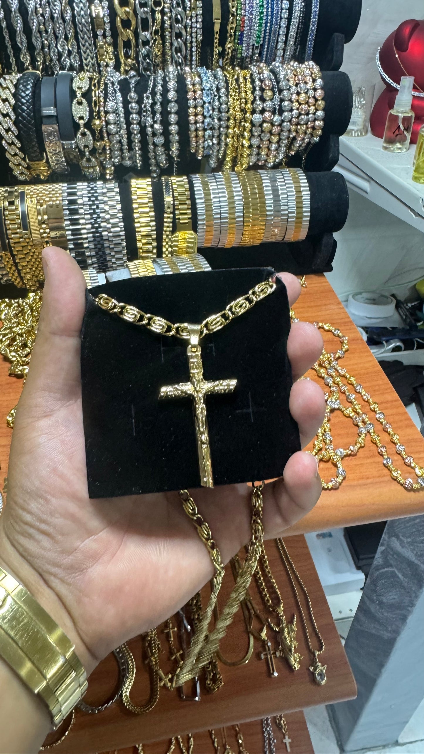 Combo kit croce acciaio oro *154