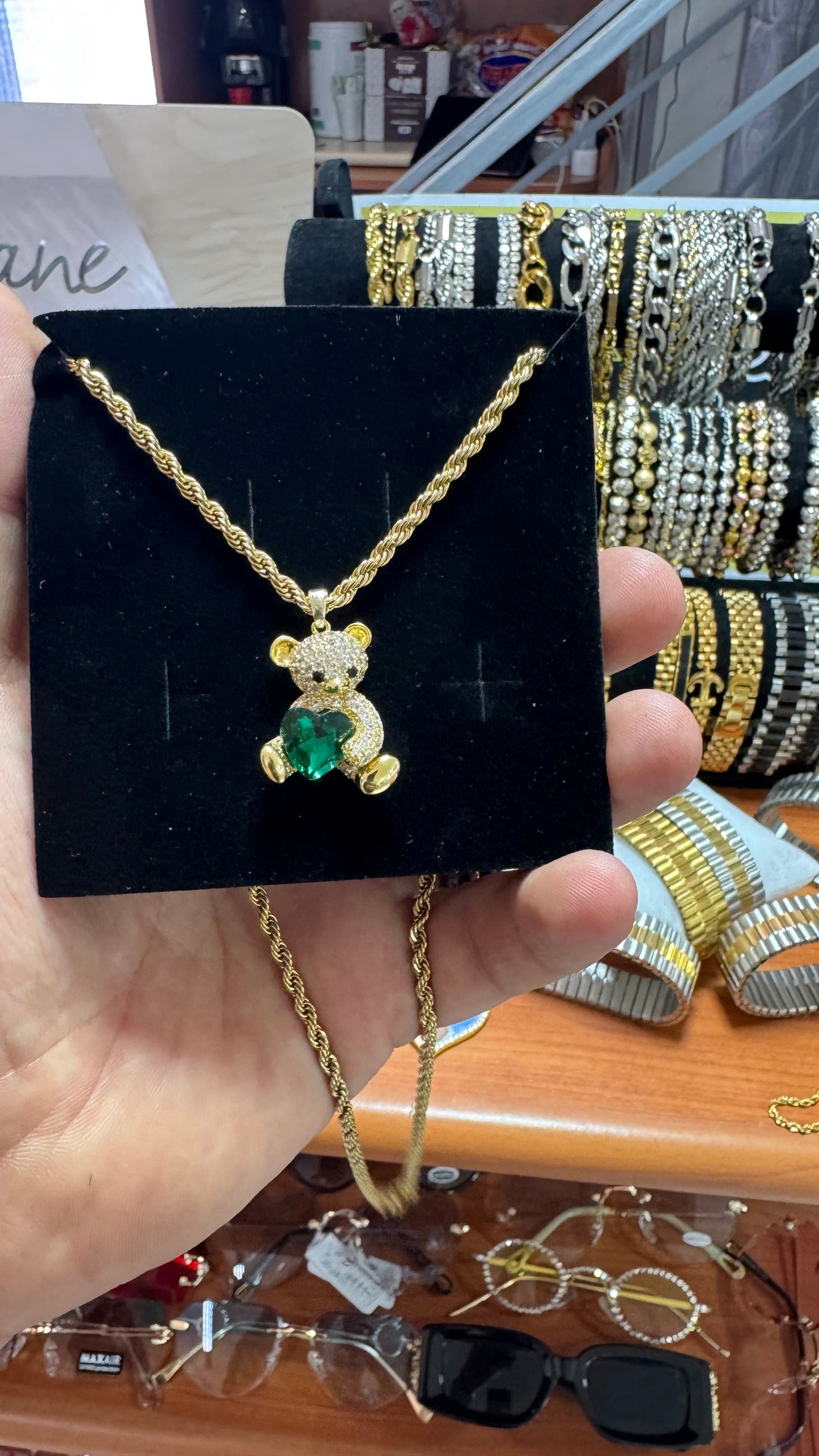 Collana con teddy oro acciaio *69