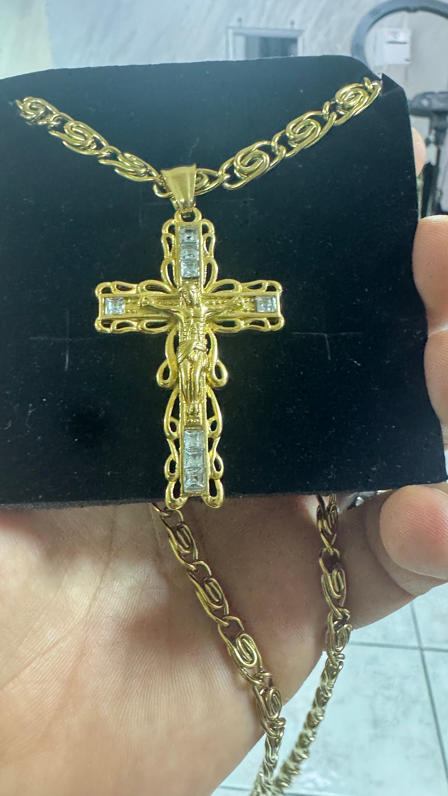 Combo kit croce acciaio oro *141