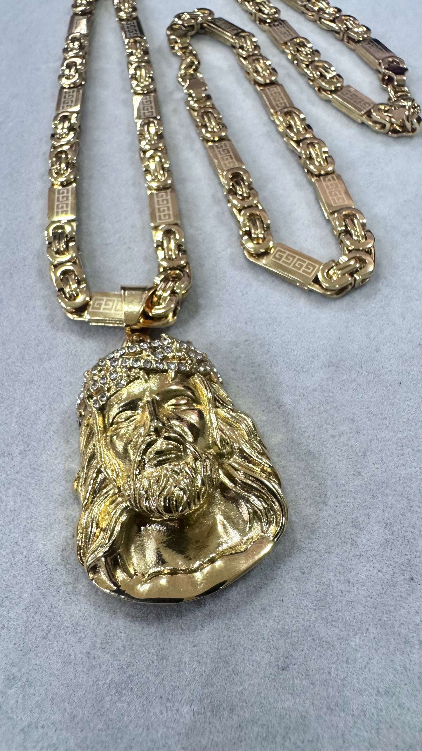 Combo Kit piastra Gesù acciaio oro *220