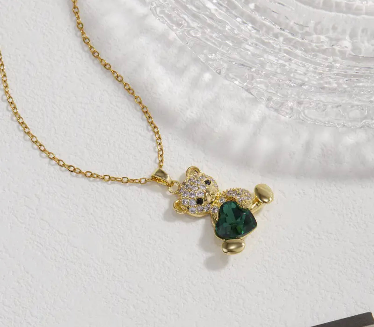 Collana con ciondolo teddy oro acciaio *65