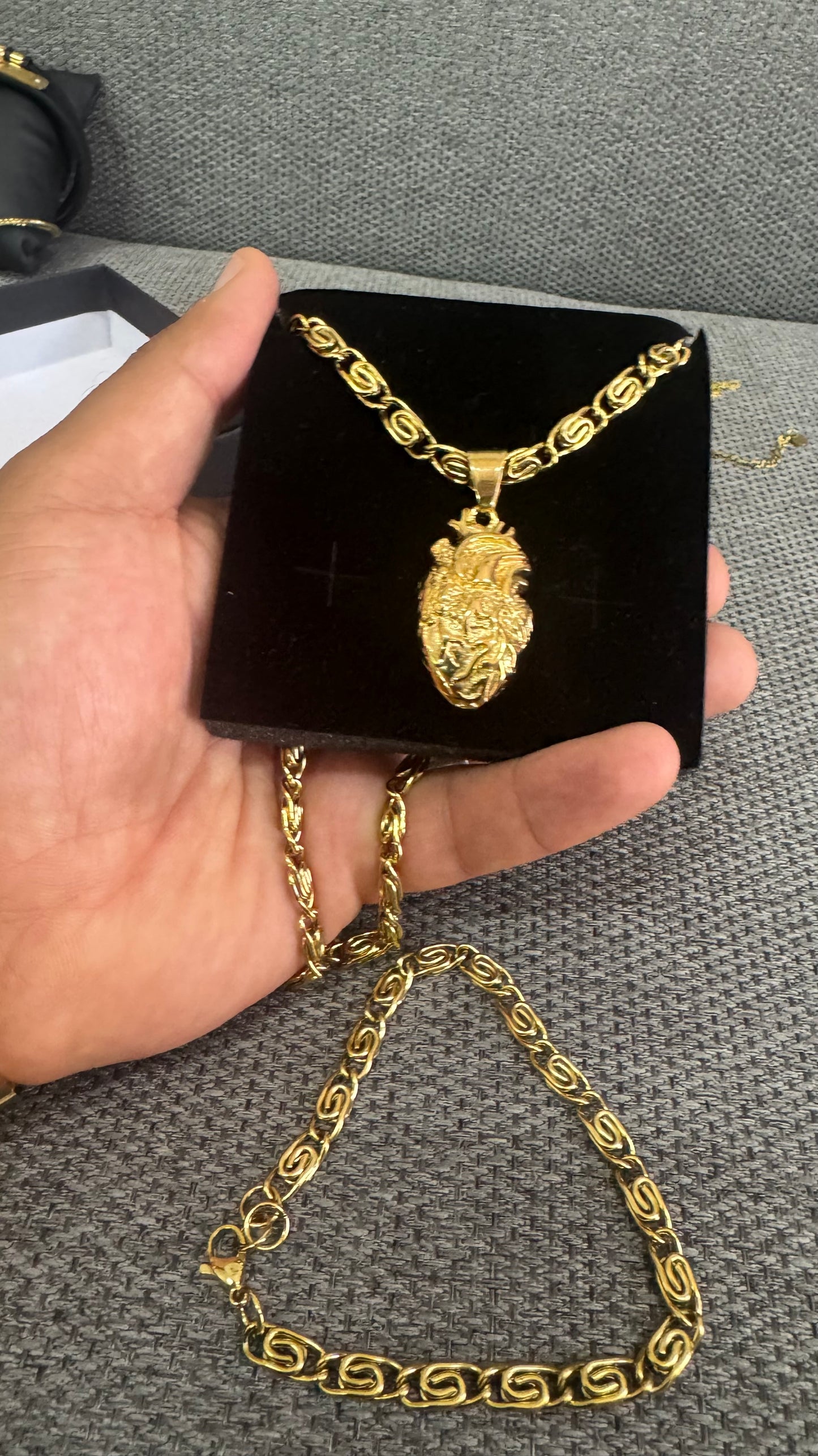 Combo kit cuore acciaio oro *140